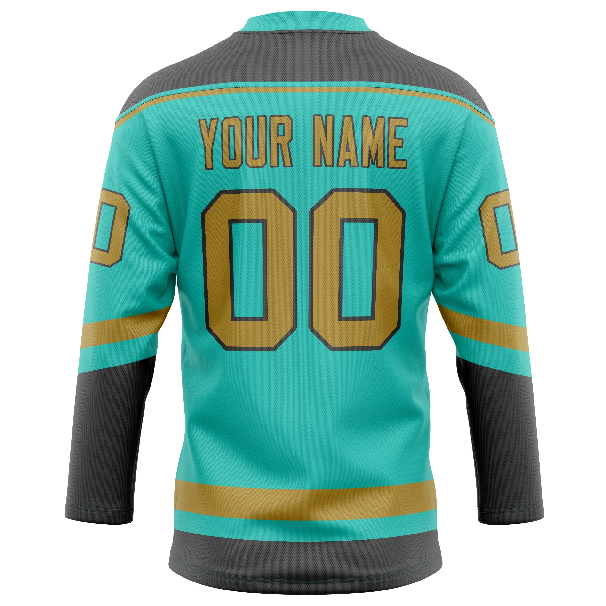 Custom Aqua Old Gold Solid Colour Hockey Jersey sold by Tailorly product image thumbnail 4