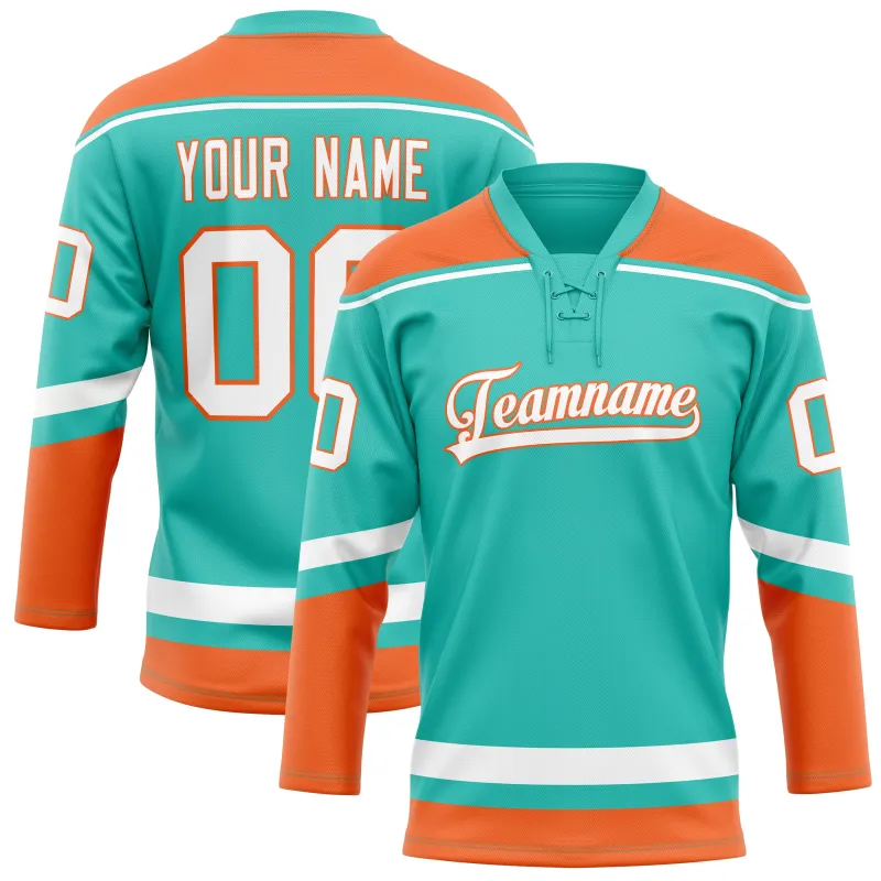Custom Aqua Orange Solid Colour Hockey Jersey sold by Tailorly