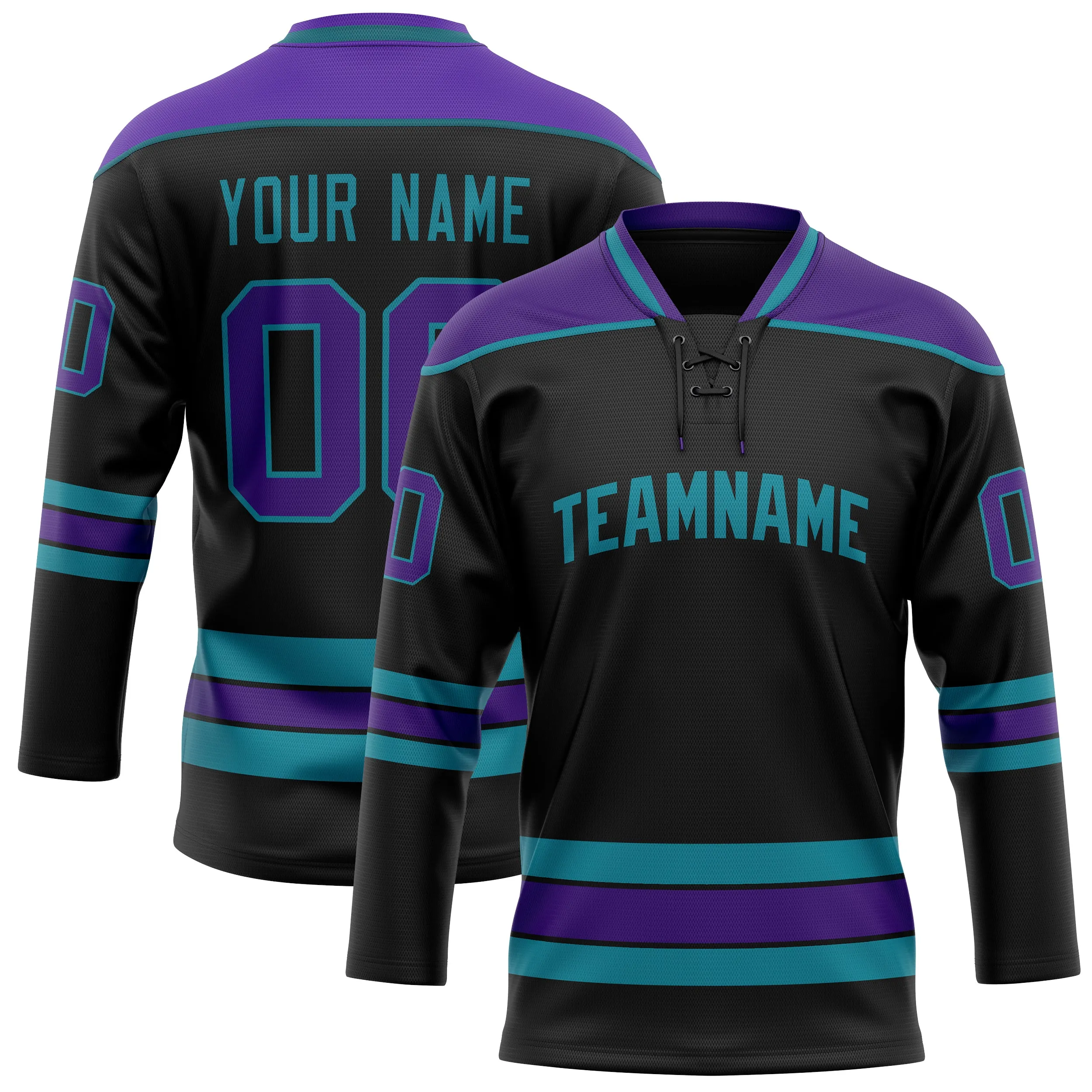 Custom Black Purple Solid Colour Hockey Jersey sold by Tailorly