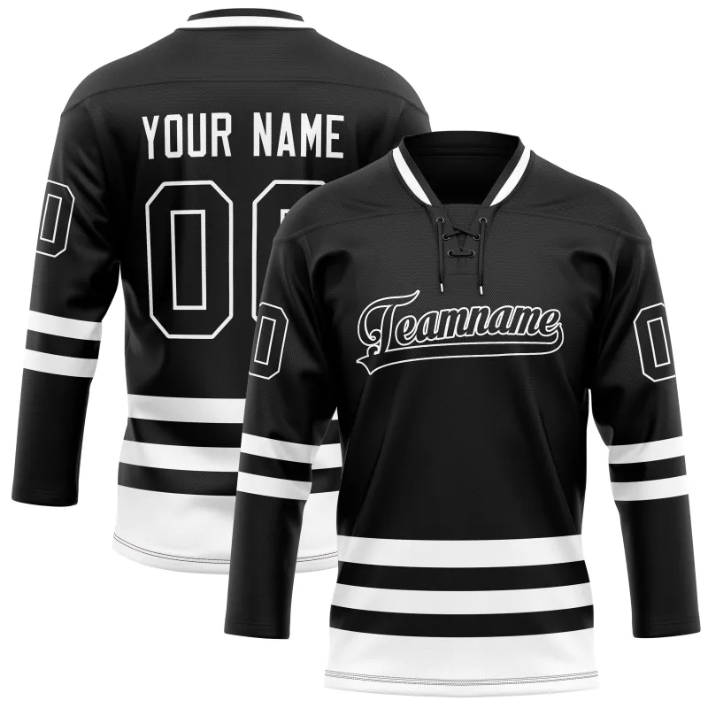 Custom Black White Solid Colour Hockey Jersey sold by Tailorly