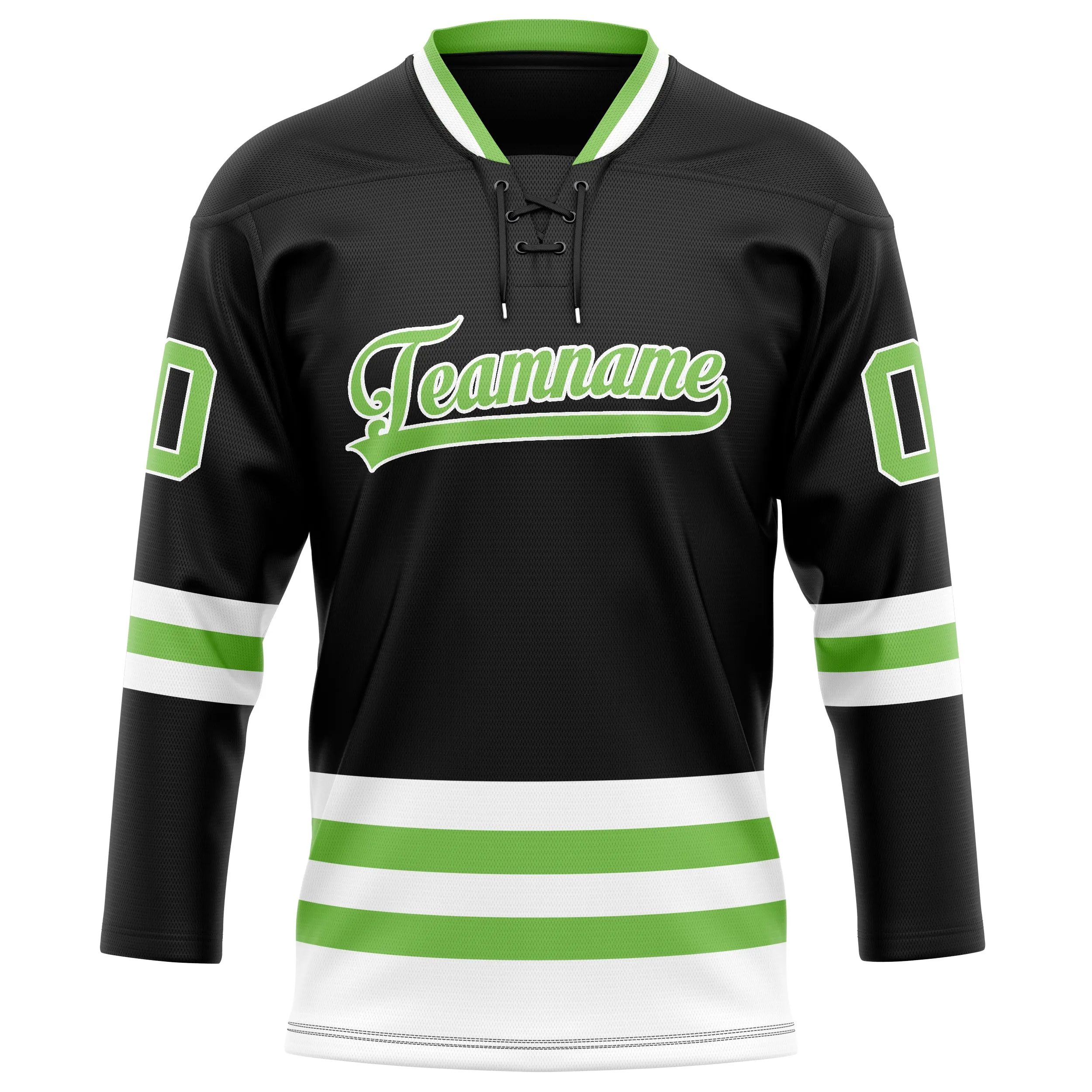 Custom Black Neon Green Solid Colour Hockey Jersey sold by Tailorly product image thumbnail 2