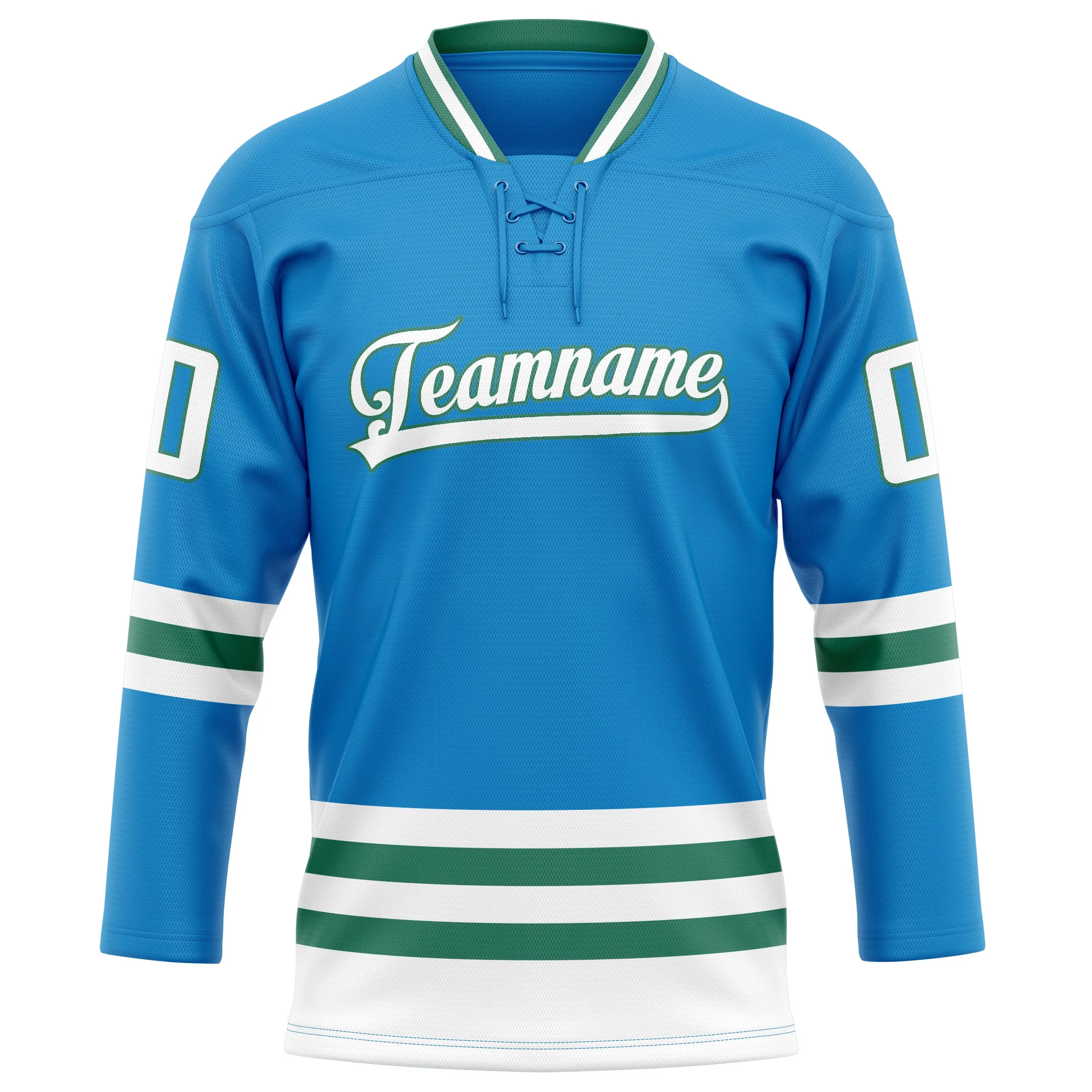 Custom Blue Kelly Green Solid Colour Hockey Jersey sold by Tailorly product image thumbnail 2