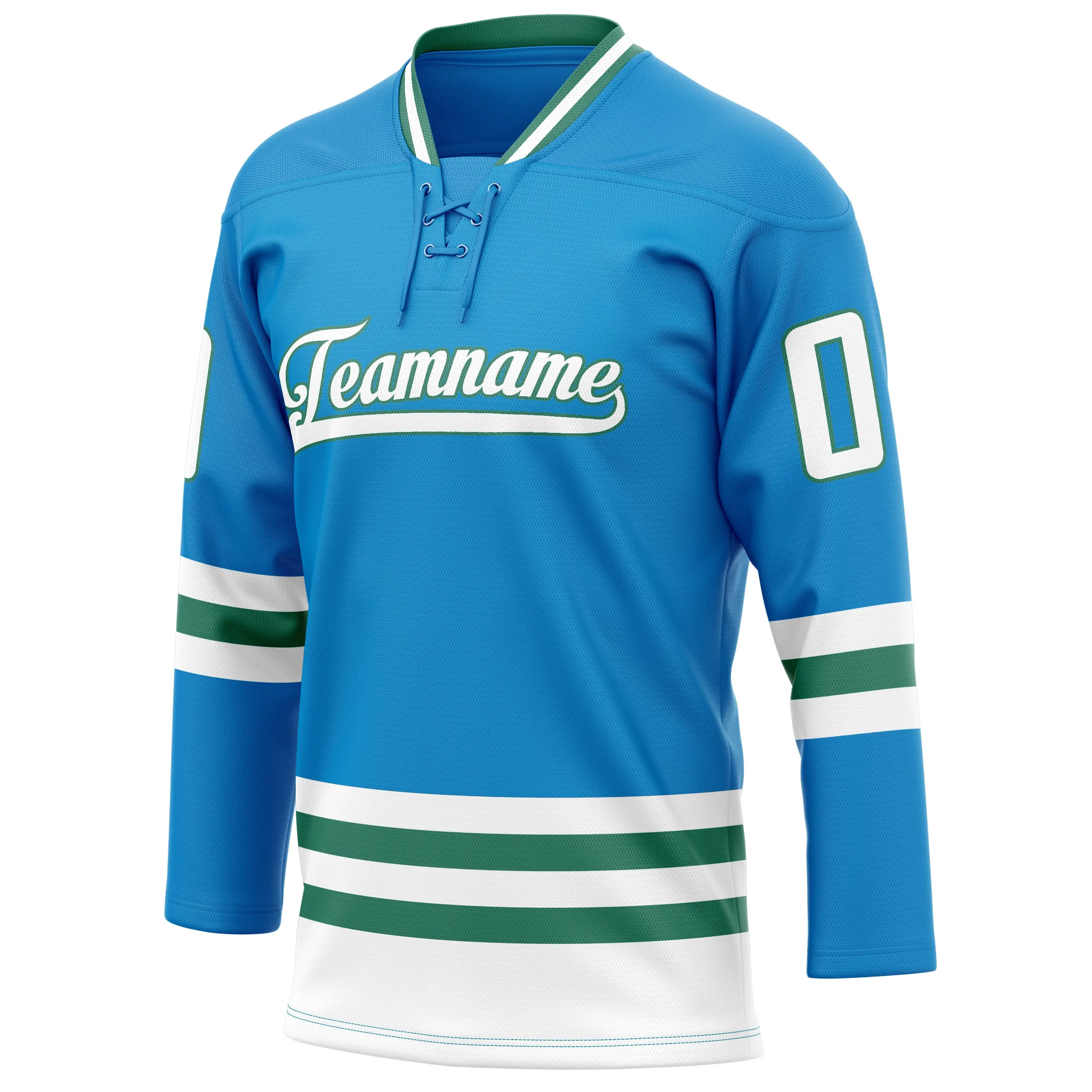 Custom Blue Kelly Green Solid Colour Hockey Jersey sold by Tailorly product image thumbnail 3