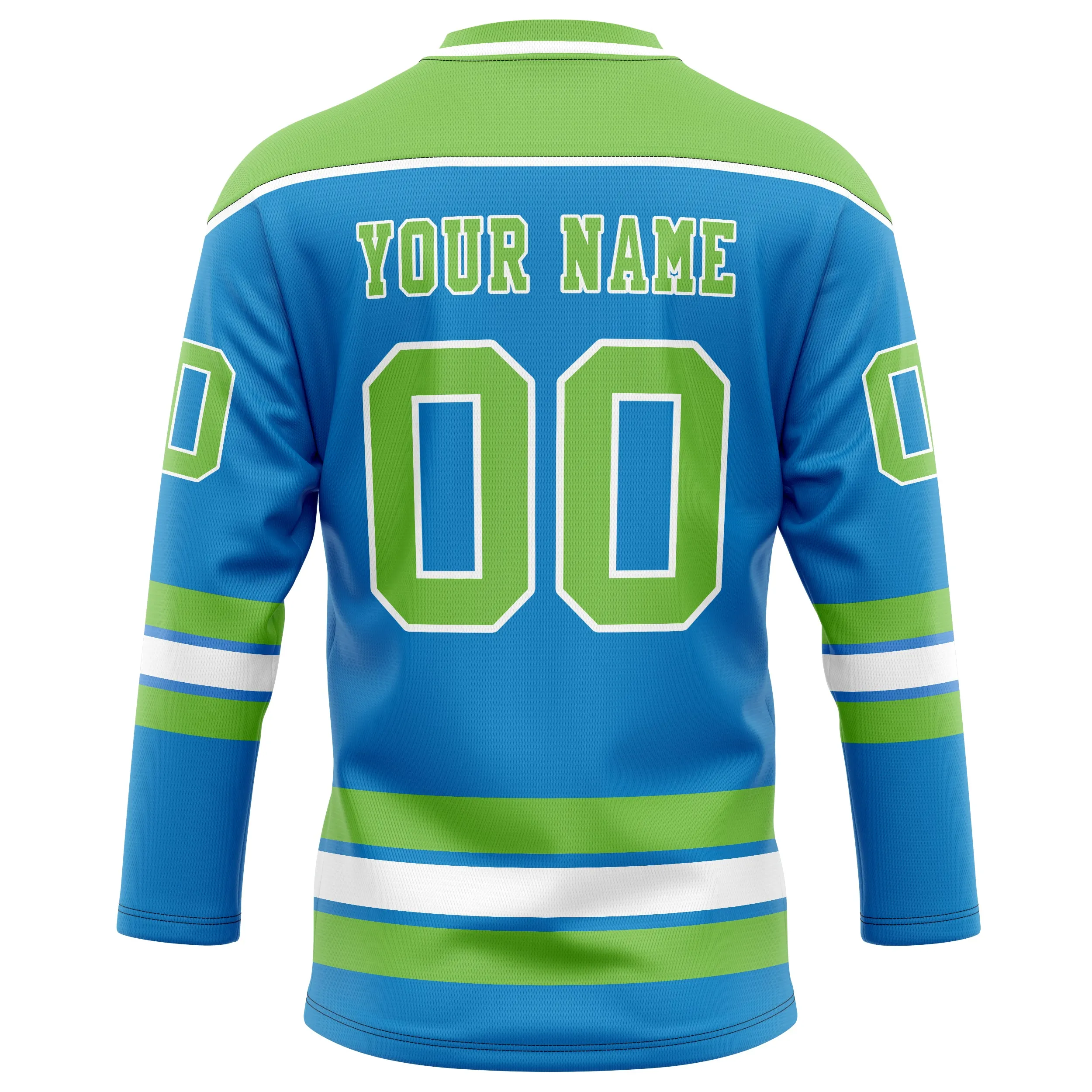 Custom Blue Neon Green Solid Colour Hockey Jersey sold by Tailorly product image thumbnail 4