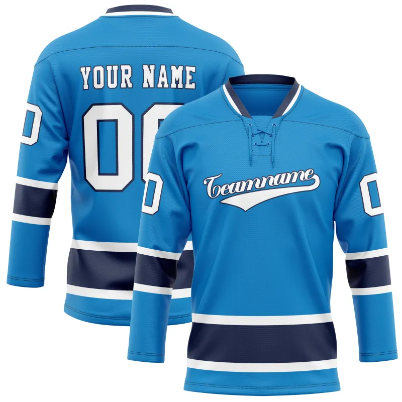 Custom Blue Navy Solid Colour Hockey Jersey sold by Tailorly