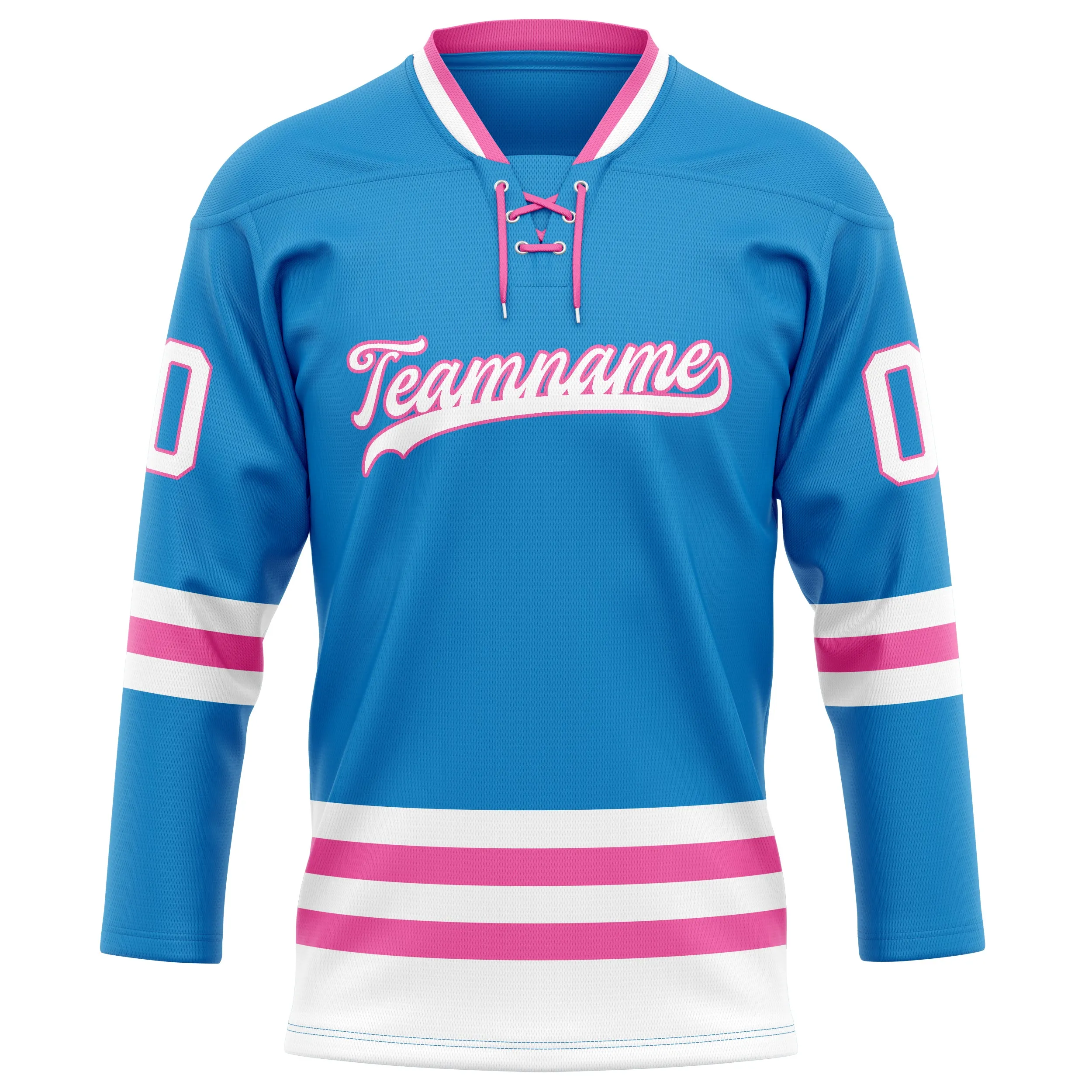 Custom Blue Pink Solid Colour Hockey Jersey sold by Tailorly product image thumbnail 2