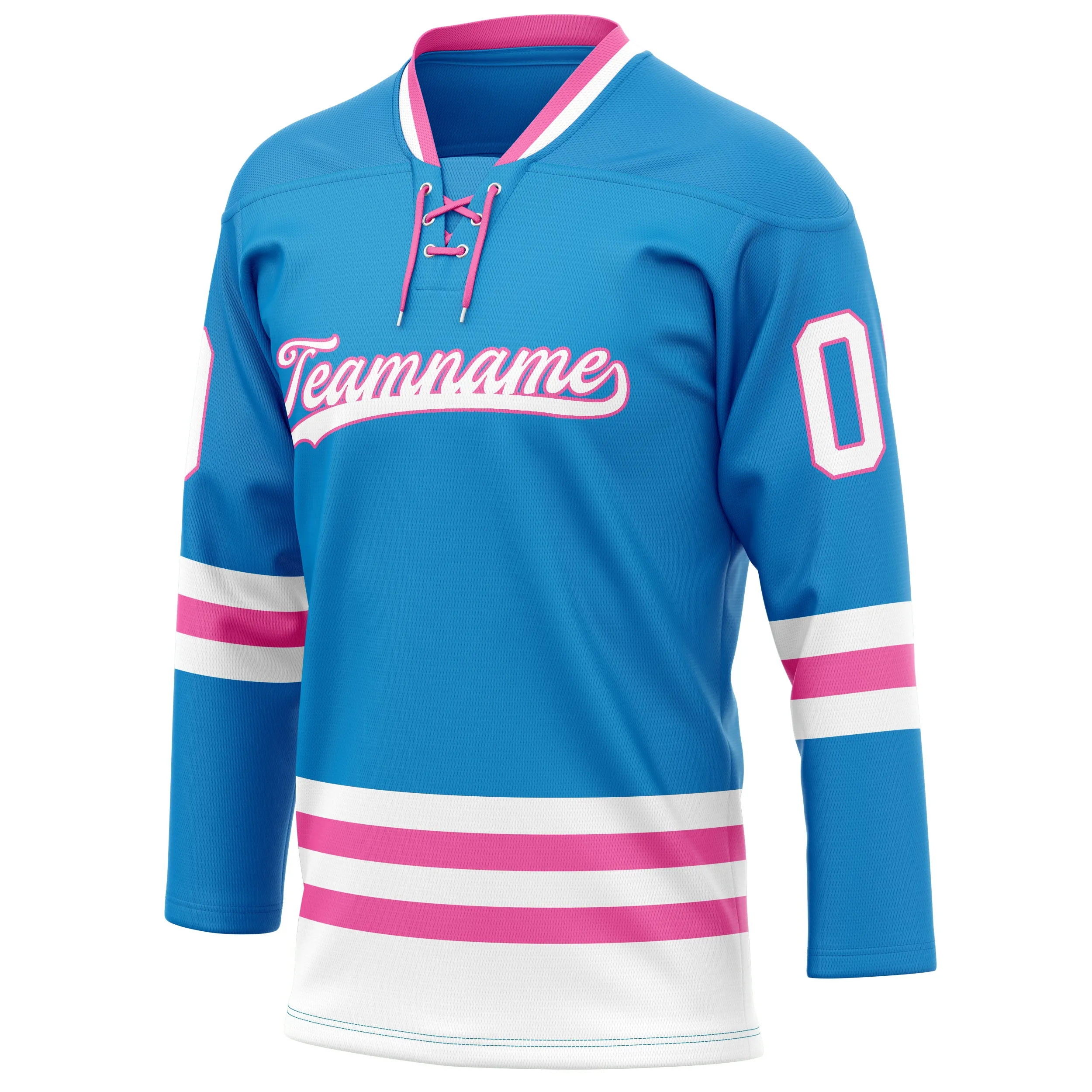 Custom Blue Pink Solid Colour Hockey Jersey sold by Tailorly product image thumbnail 3