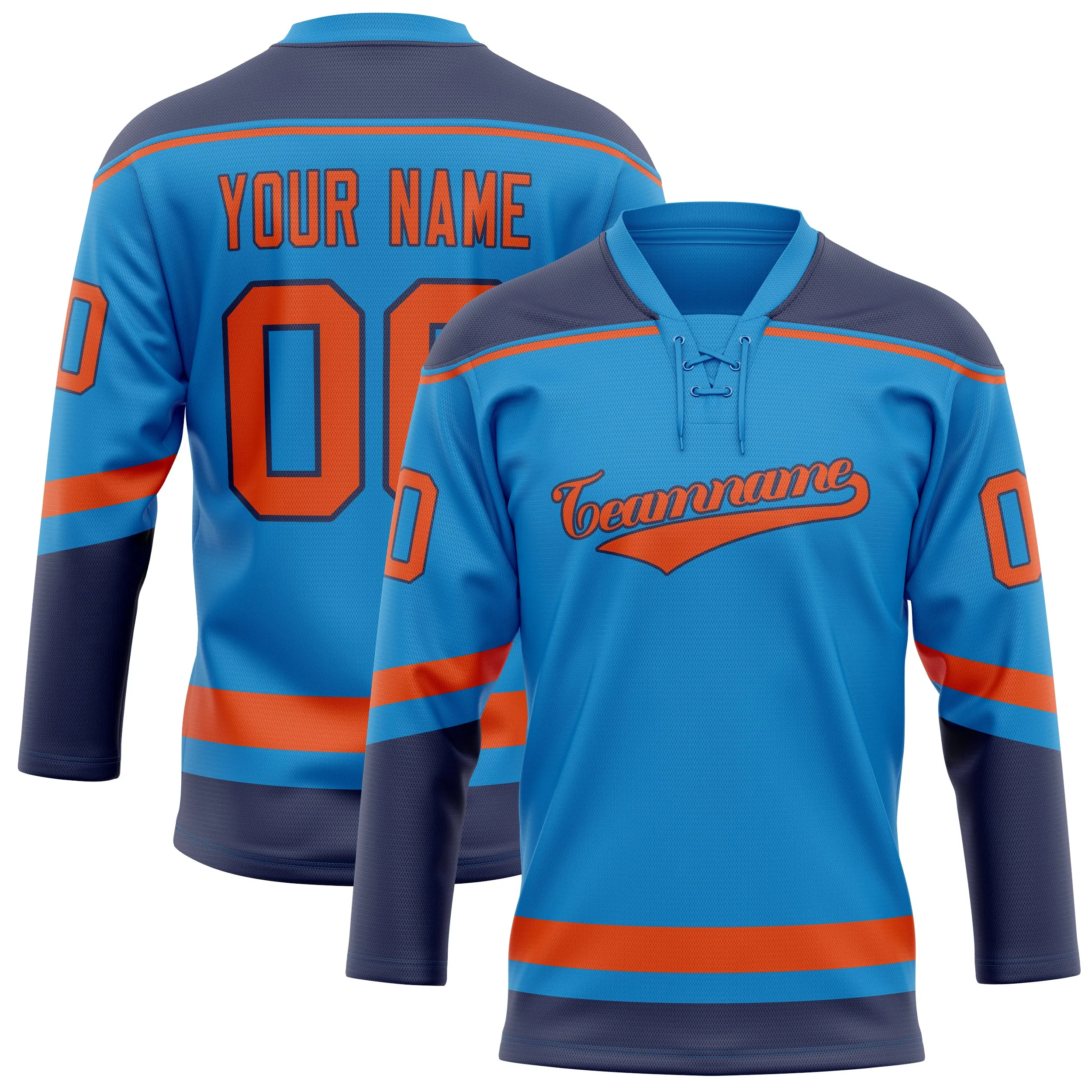 Custom Blue Red Solid Colour Hockey Jersey sold by Tailorly
