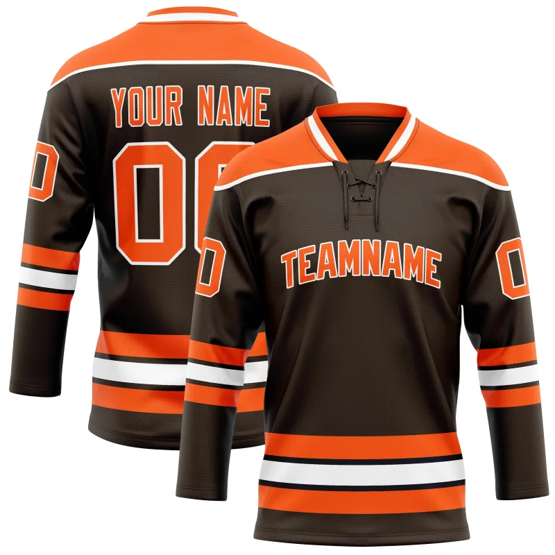 Custom Brown Orange Solid Colour Hockey Jersey sold by Tailorly