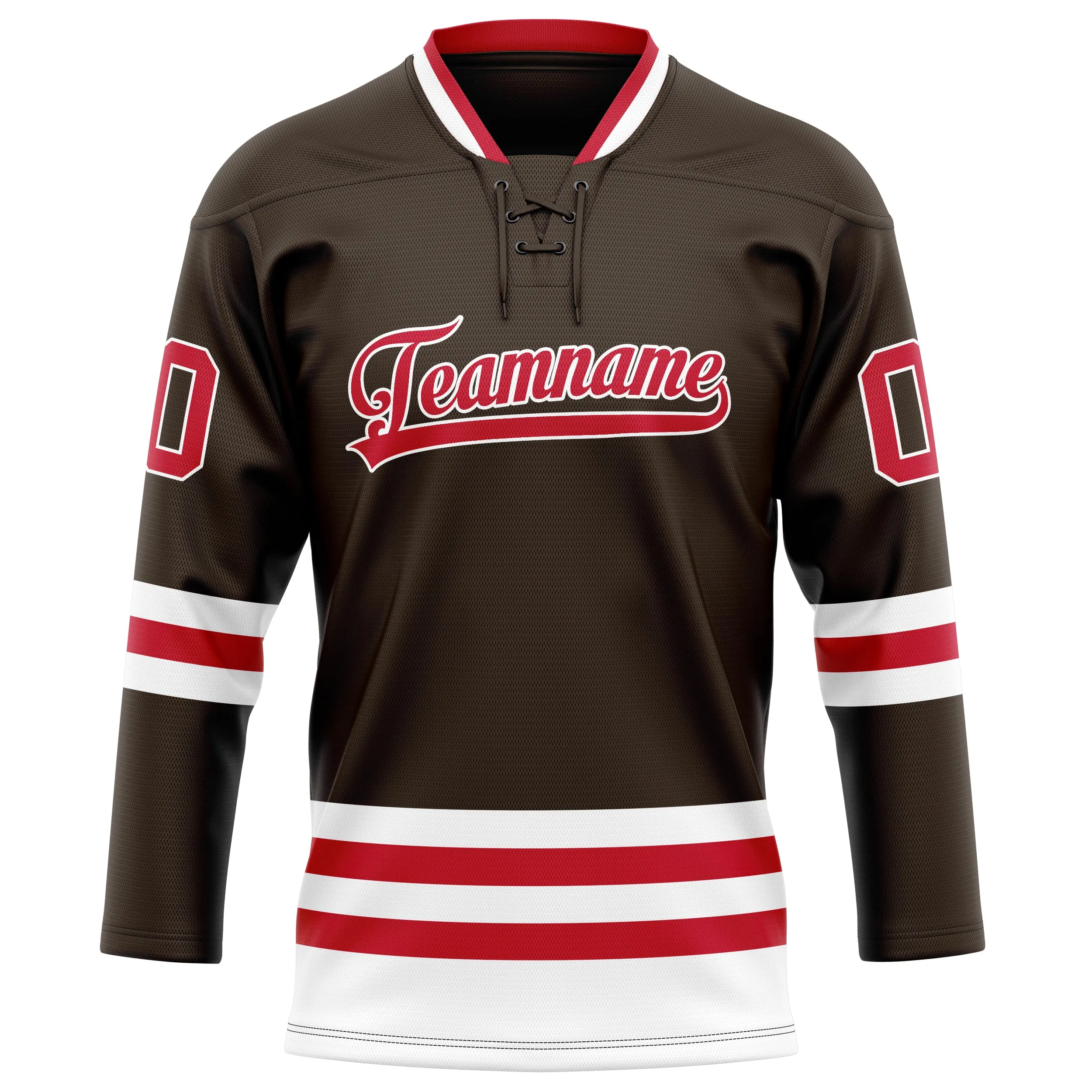Custom Brown Red Solid Colour Hockey Jersey sold by Tailorly product image thumbnail 2