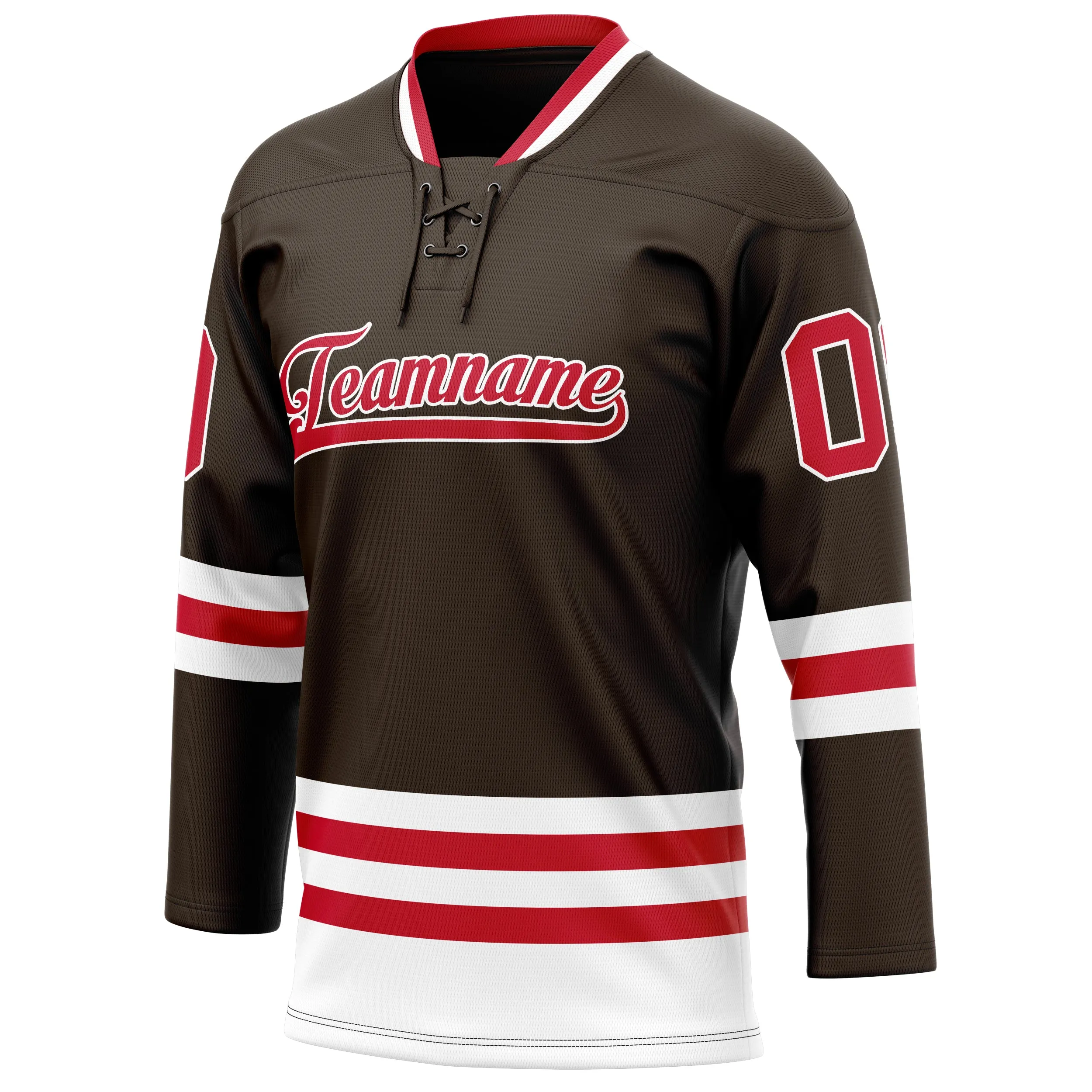 Custom Brown Red Solid Colour Hockey Jersey sold by Tailorly product image thumbnail 3