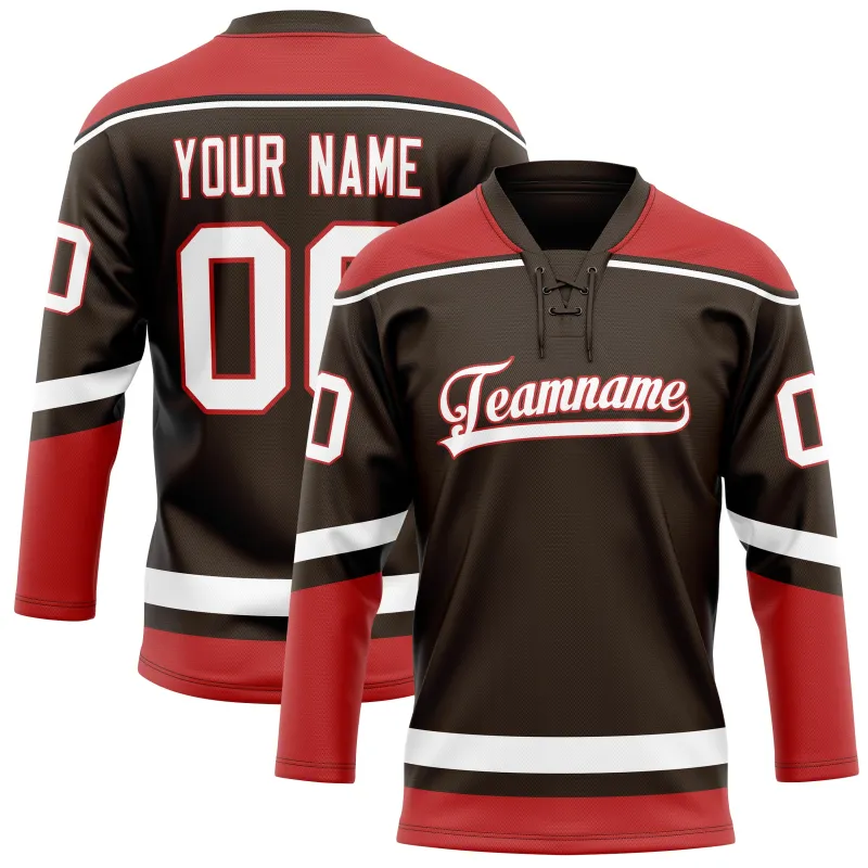 Custom Brown Red Solid Colour Hockey Jersey sold by Tailorly