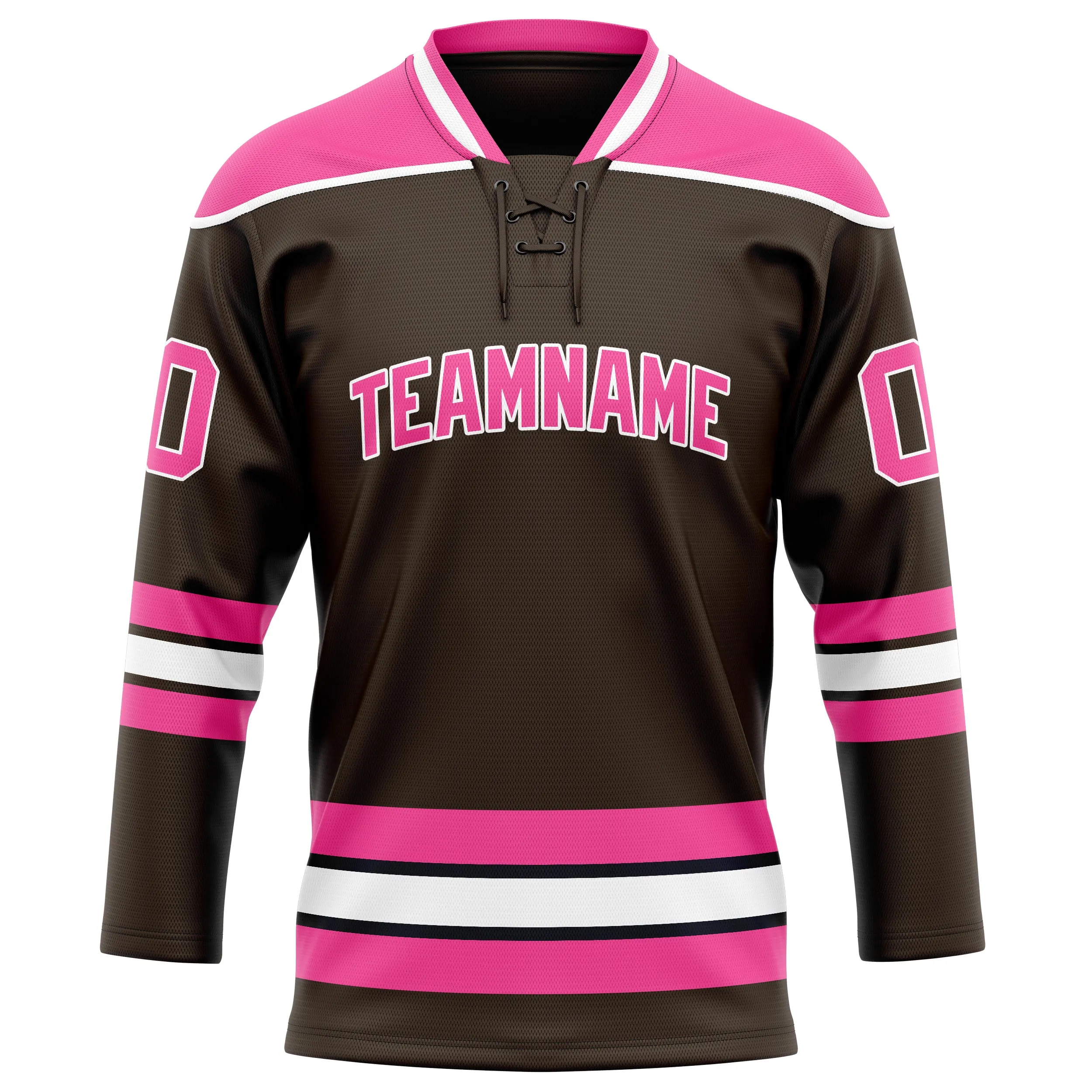 Custom Brown Pink Solid Colour Hockey Jersey sold by Tailorly product image thumbnail 2