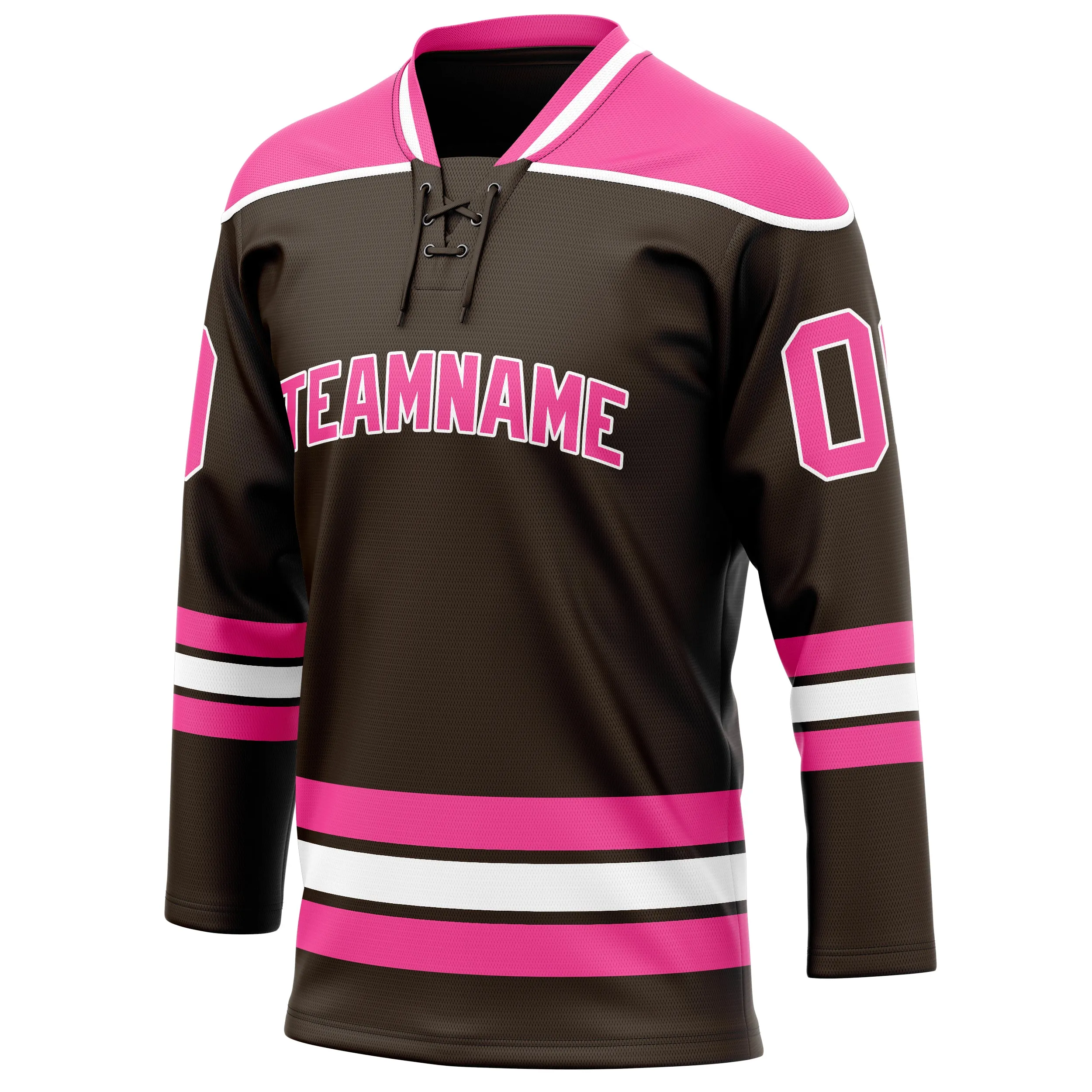 Custom Brown Pink Solid Colour Hockey Jersey sold by Tailorly product image thumbnail 3