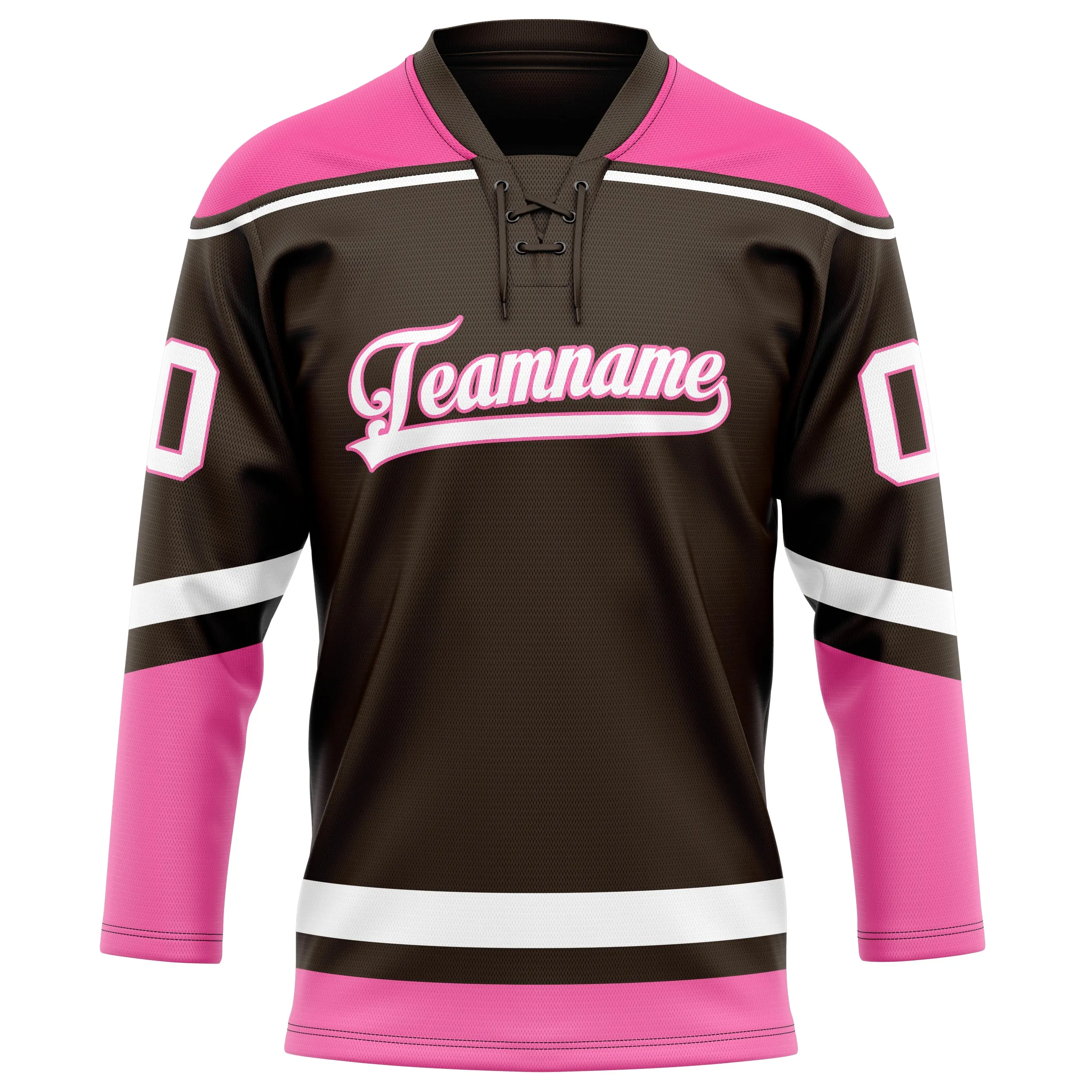 Custom Brown Pink Solid Colour Hockey Jersey sold by Tailorly product image thumbnail 2
