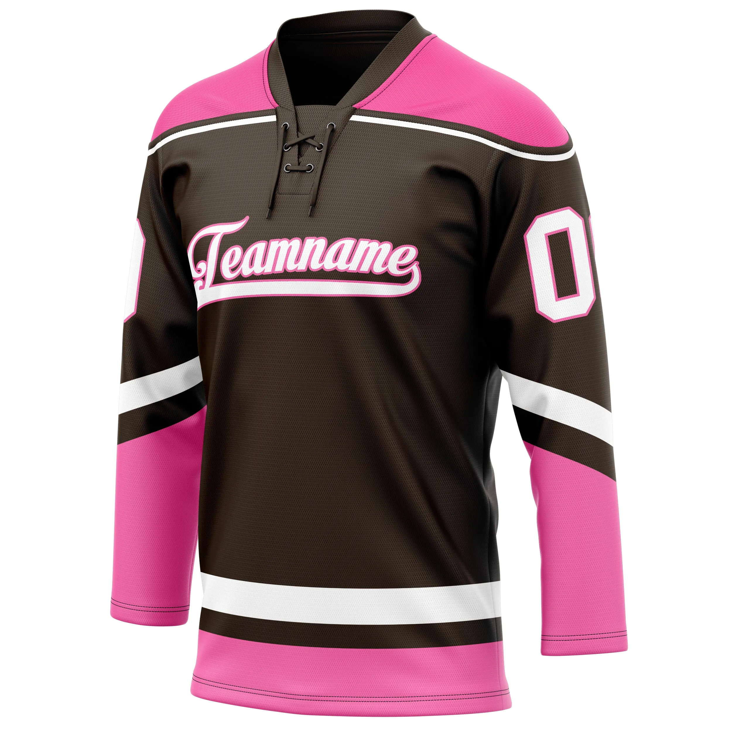 Custom Brown Pink Solid Colour Hockey Jersey sold by Tailorly product image thumbnail 3