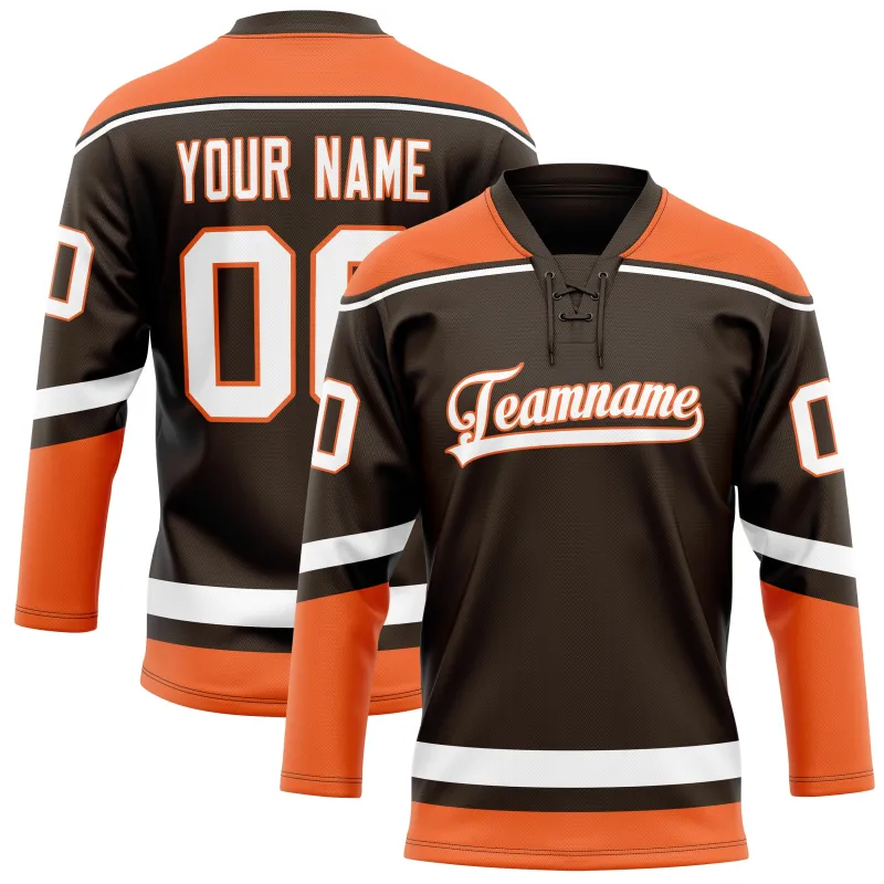 Custom Brown Orange Solid Colour Hockey Jersey sold by Tailorly