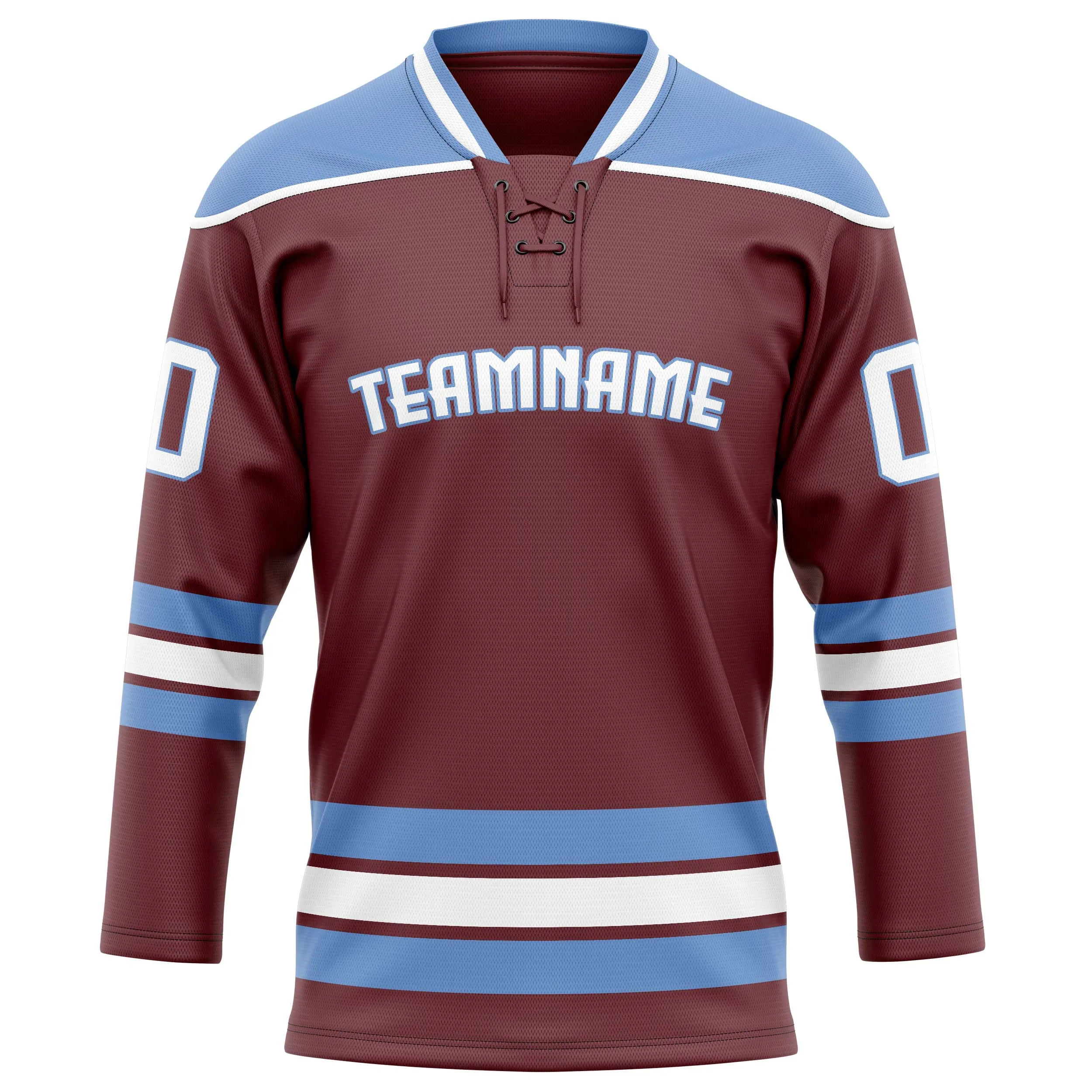 Custom Brown Light Blue Solid Colour Hockey Jersey sold by Tailorly product image thumbnail 2