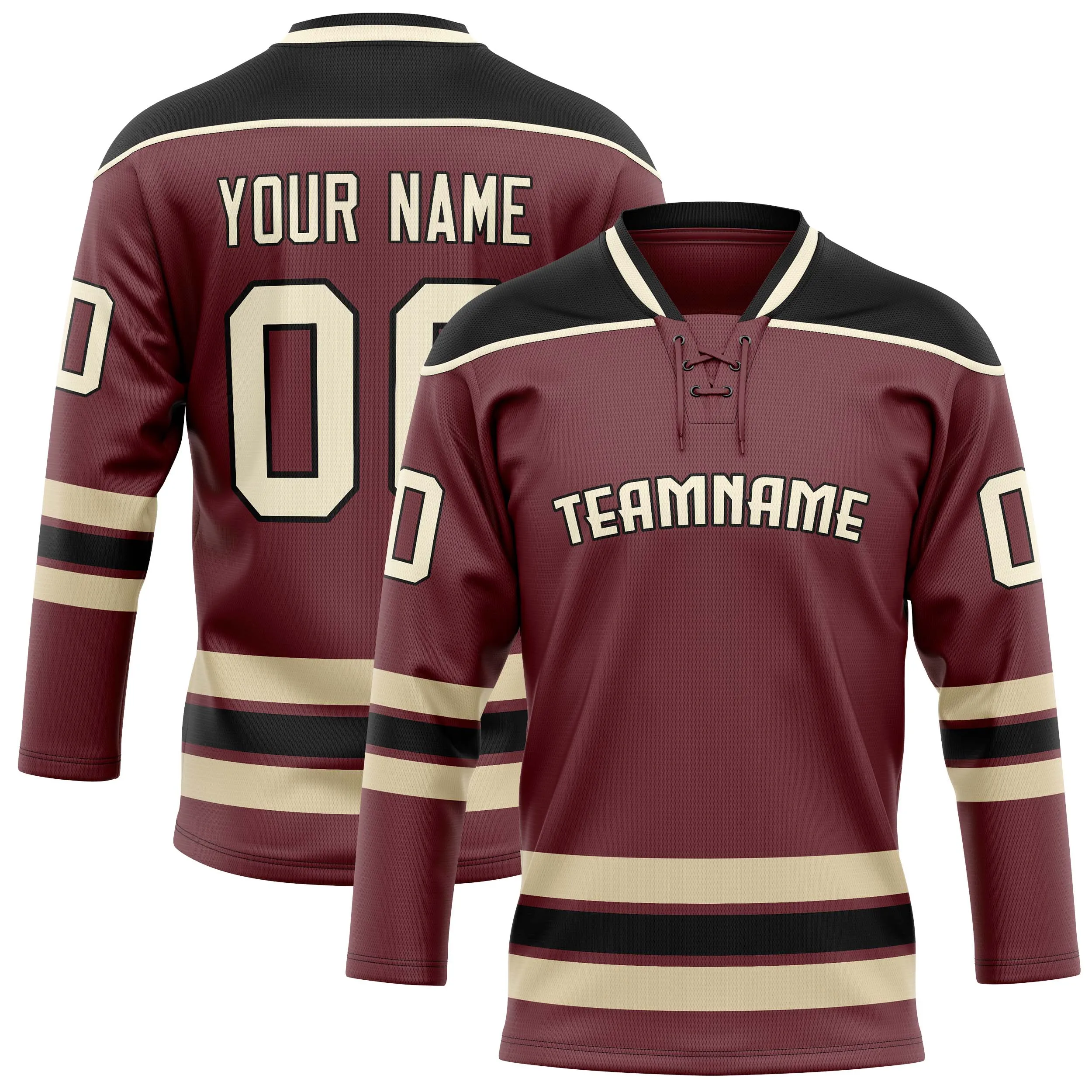 Custom Brown Black Solid Colour Hockey Jersey sold by Tailorly