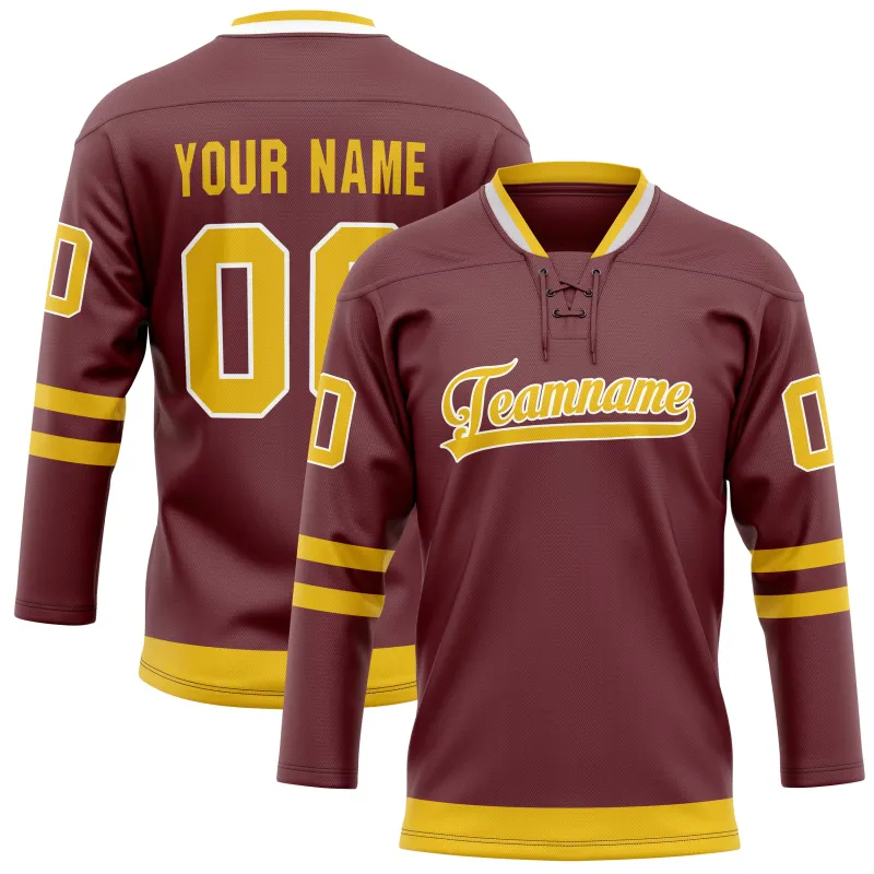 Custom Brown Gold Solid Colour Hockey Jersey sold by Tailorly