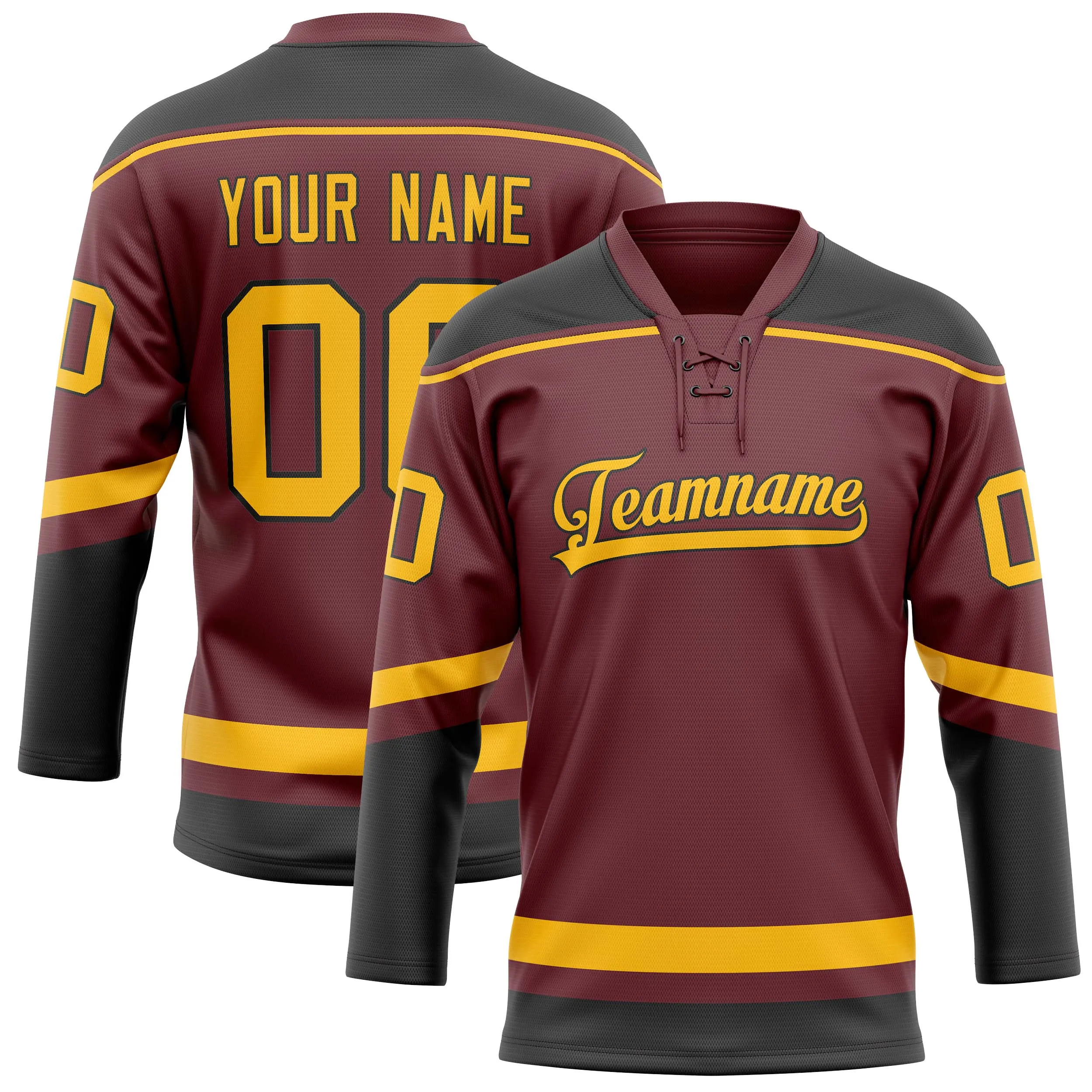 Custom Brown Gold Solid Colour Hockey Jersey sold by Tailorly
