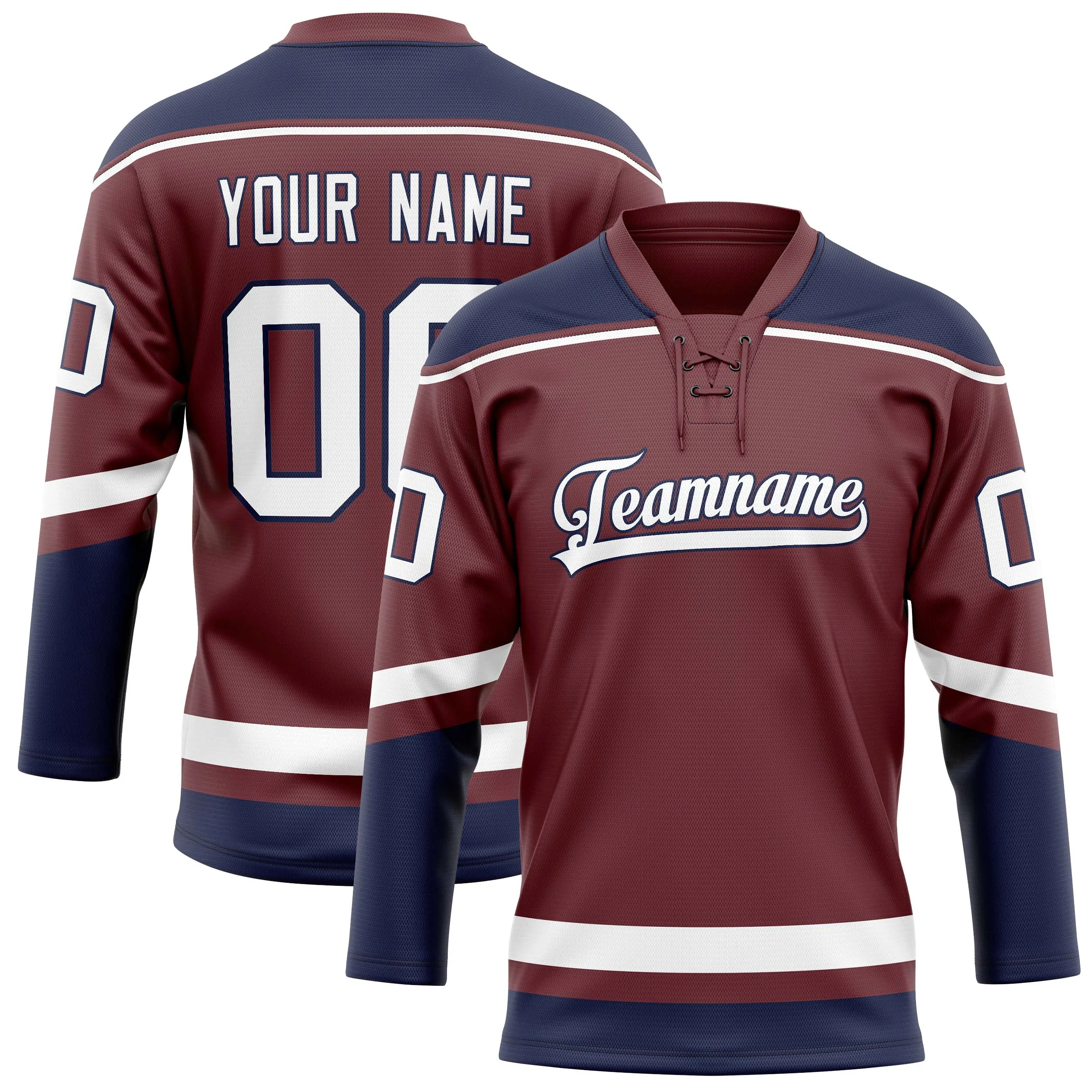 Custom Brown Navy Solid Colour Hockey Jersey sold by Tailorly