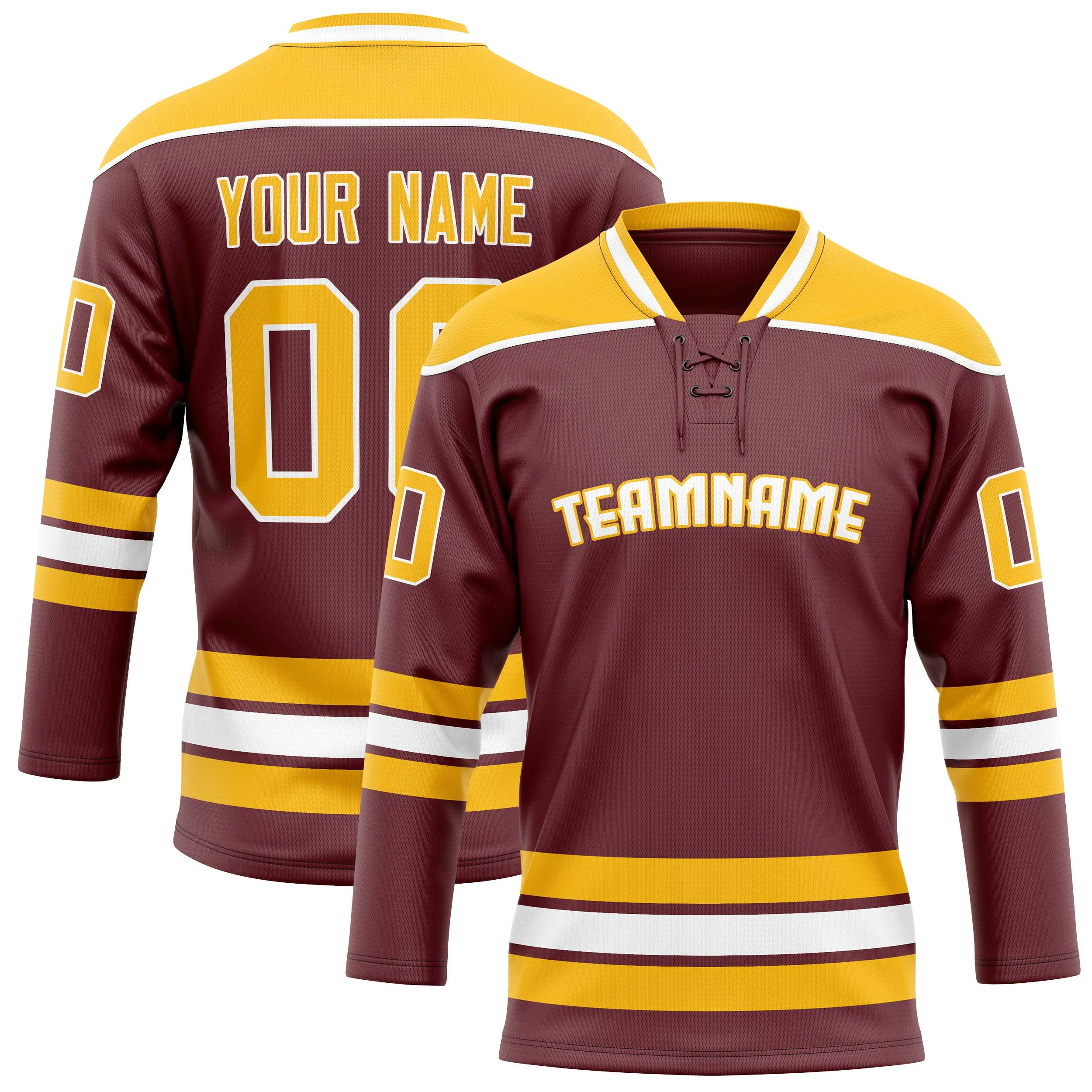 Custom Brown Gold Solid Colour Hockey Jersey sold by Tailorly