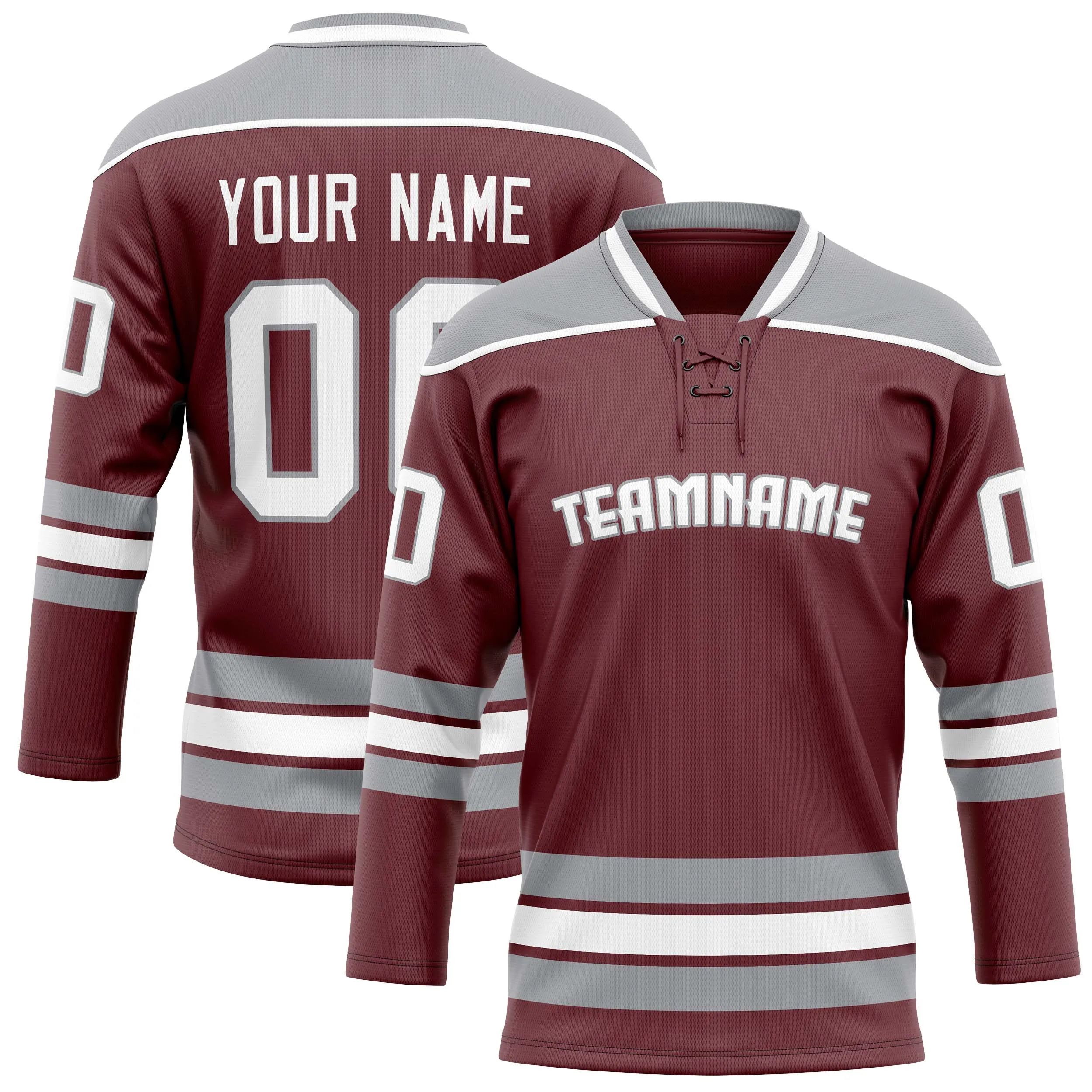 Custom Brown Gray Solid Colour Hockey Jersey sold by Tailorly