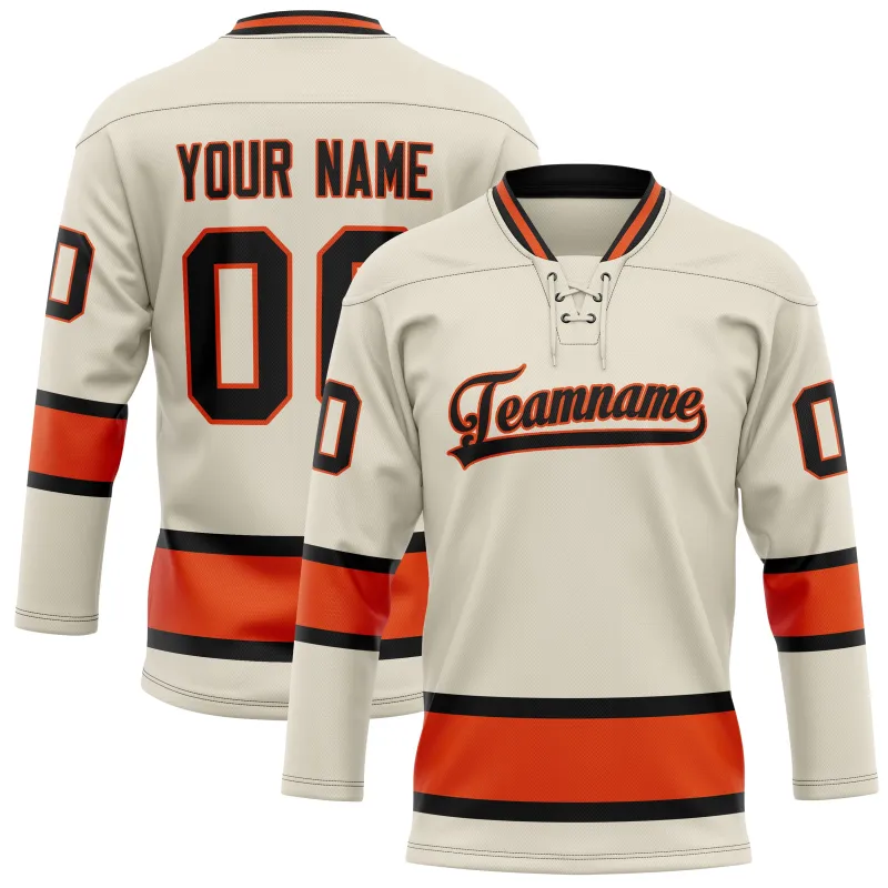 Custom Cream Red Solid Colour Hockey Jersey sold by Tailorly