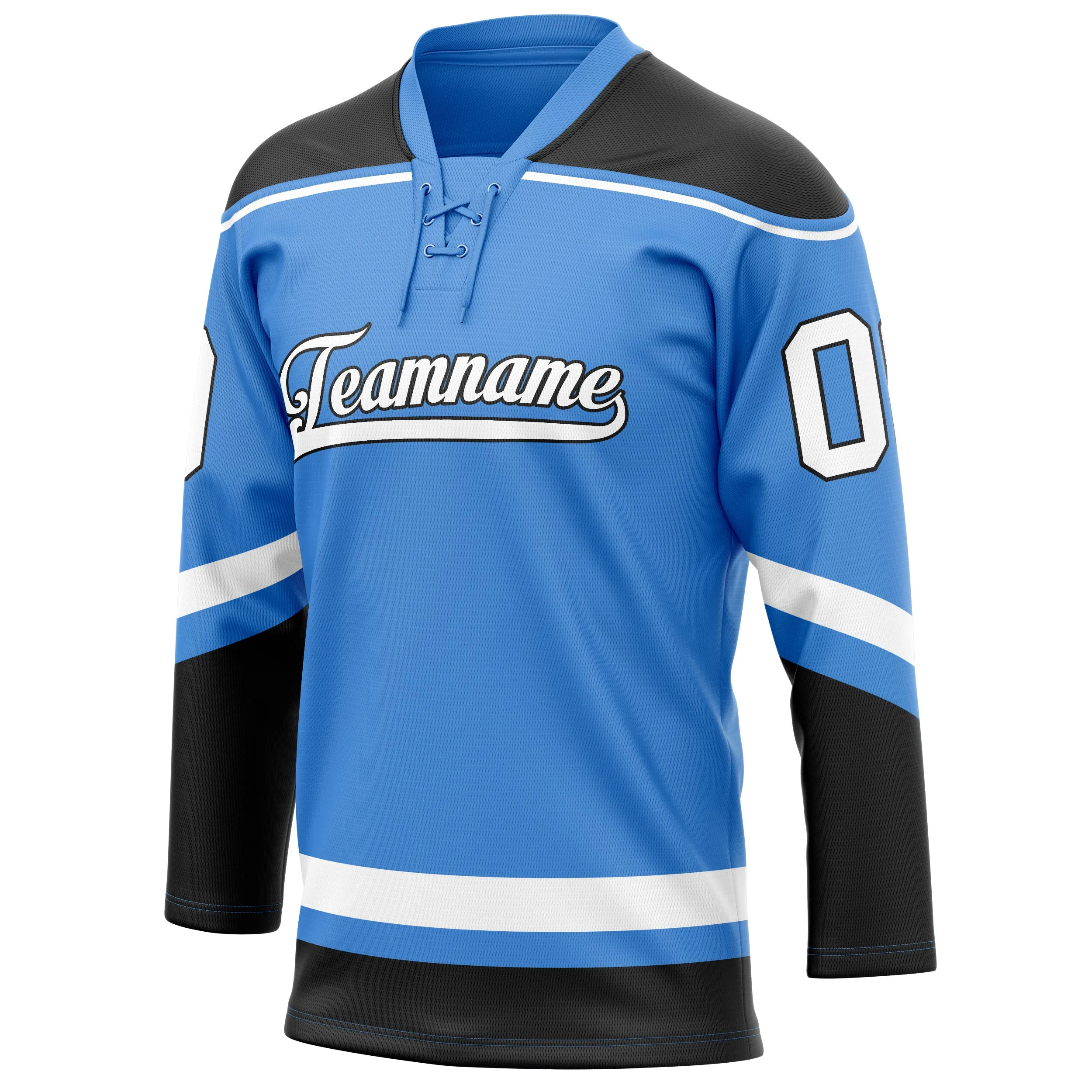 Custom Electric Blue White Solid Colour Hockey Jersey sold by Tailorly product image thumbnail 3
