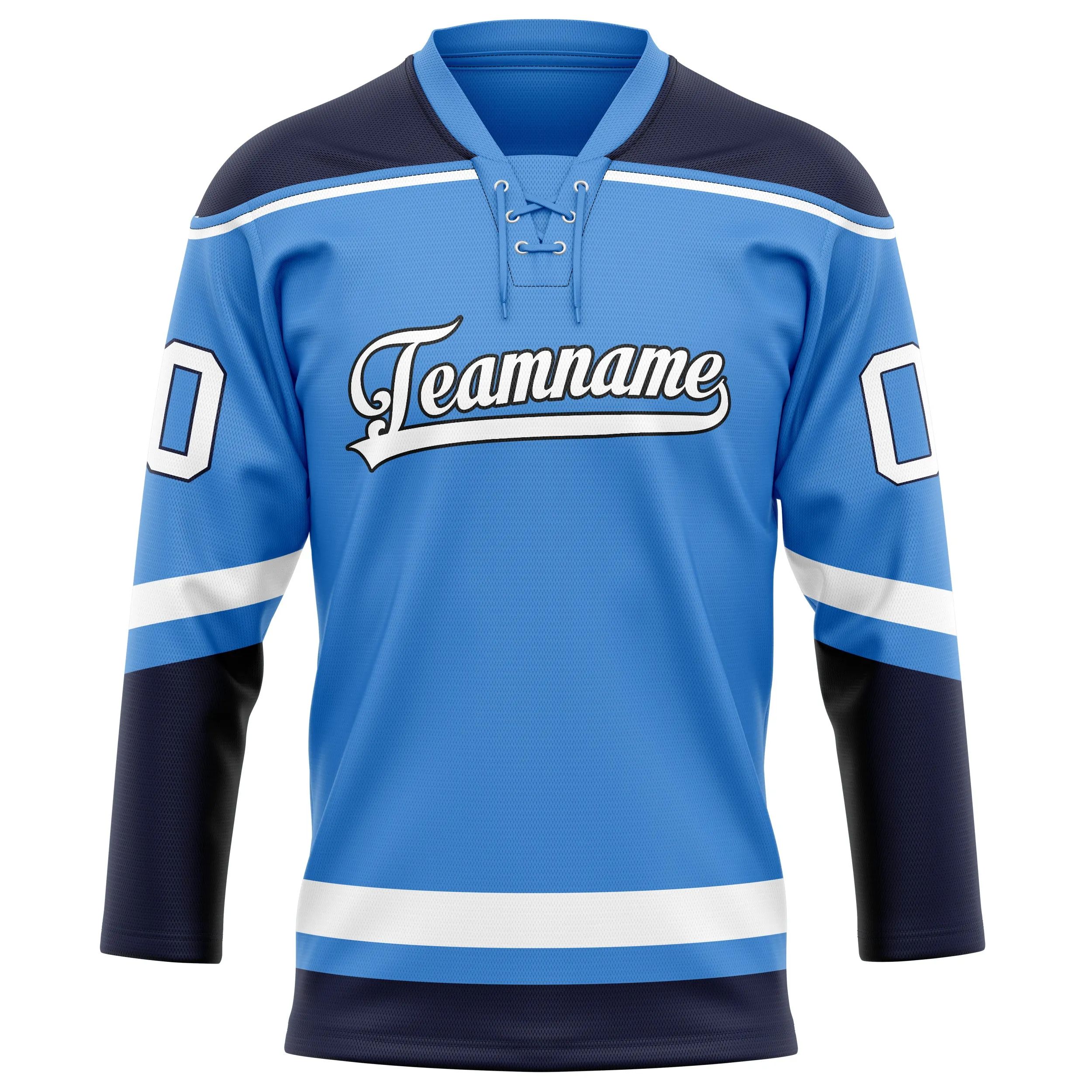 Custom Electric Blue White Solid Colour Hockey Jersey sold by Tailorly product image thumbnail 2