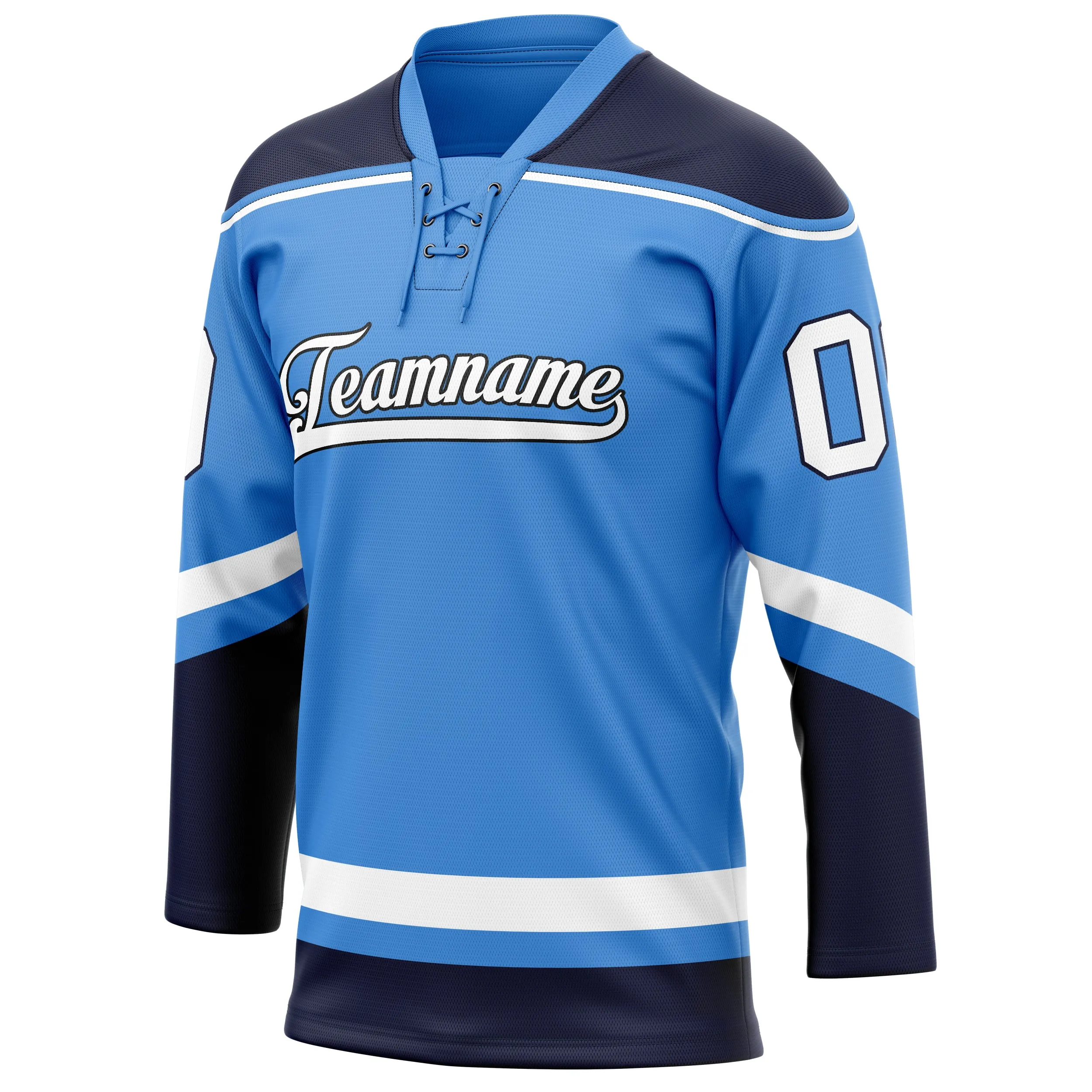 Custom Electric Blue White Solid Colour Hockey Jersey sold by Tailorly product image thumbnail 3