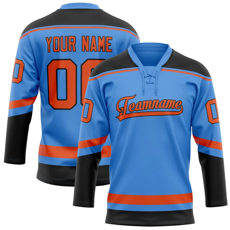 Custom Electric Blue Red Solid Colour Hockey Jersey sold by Tailorly