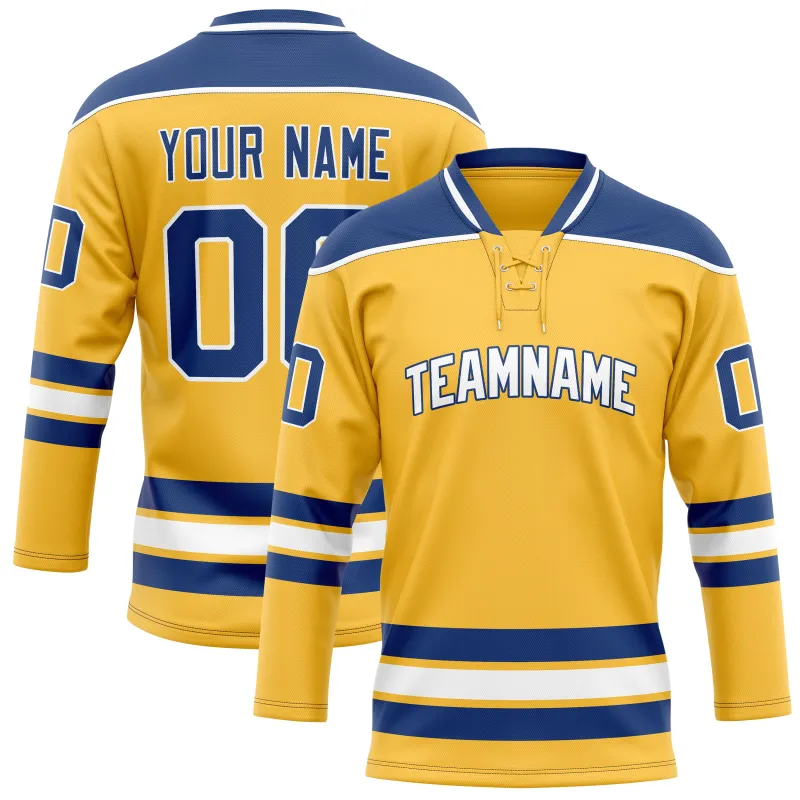 Custom Gold Royal Solid Colour Hockey Jersey sold by Tailorly