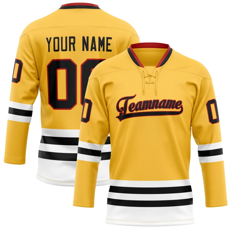 Custom Gold Black Solid Colour Hockey Jersey sold by Tailorly