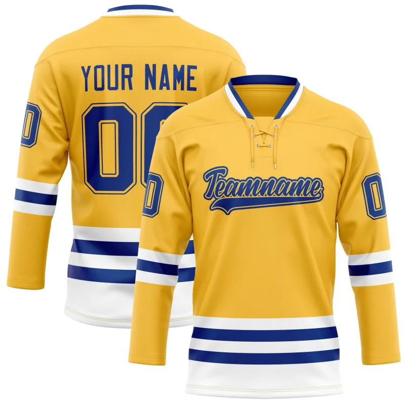 Custom Gold Royal Solid Colour Hockey Jersey sold by Tailorly