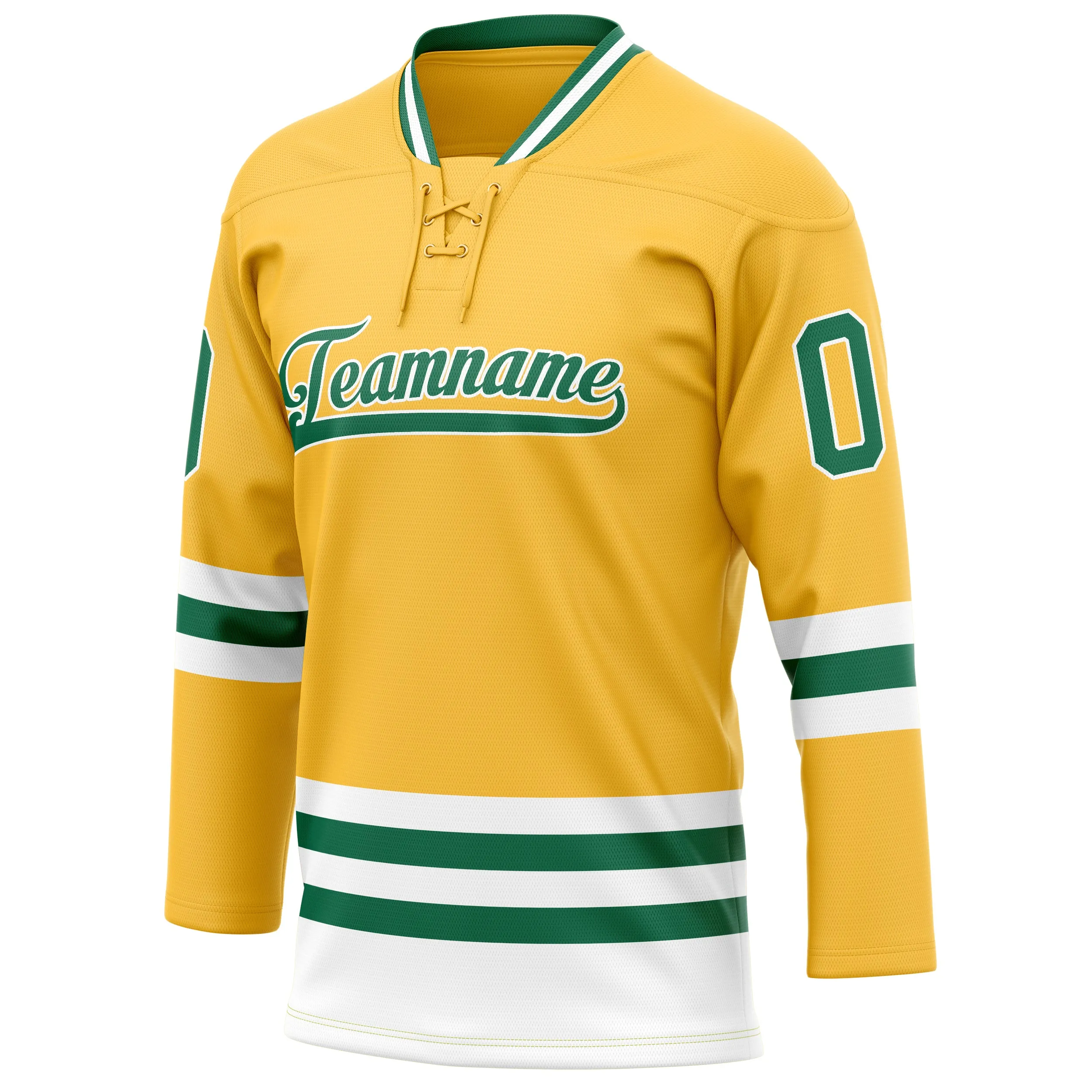 Custom Gold Kelly Green Solid Colour Hockey Jersey sold by Tailorly product image thumbnail 3