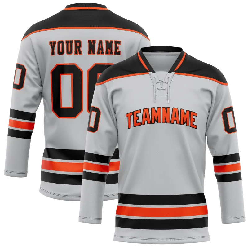 Custom Gray Black Solid Colour Hockey Jersey sold by Tailorly