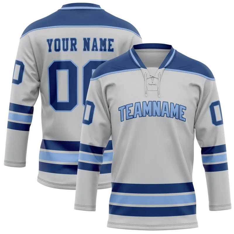 Custom Gray Royal Solid Colour Hockey Jersey sold by Tailorly
