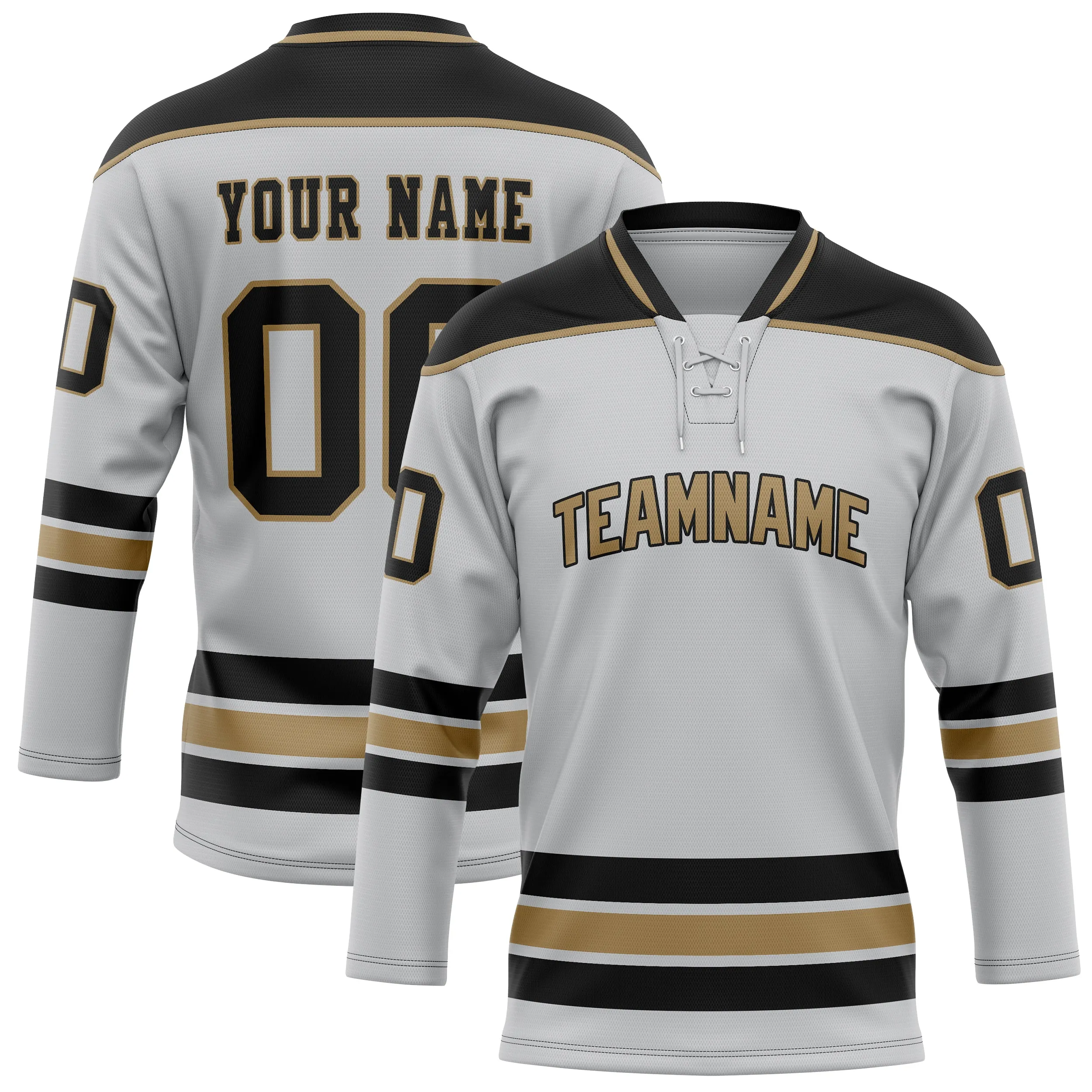Custom Gray Black Solid Colour Hockey Jersey sold by Tailorly