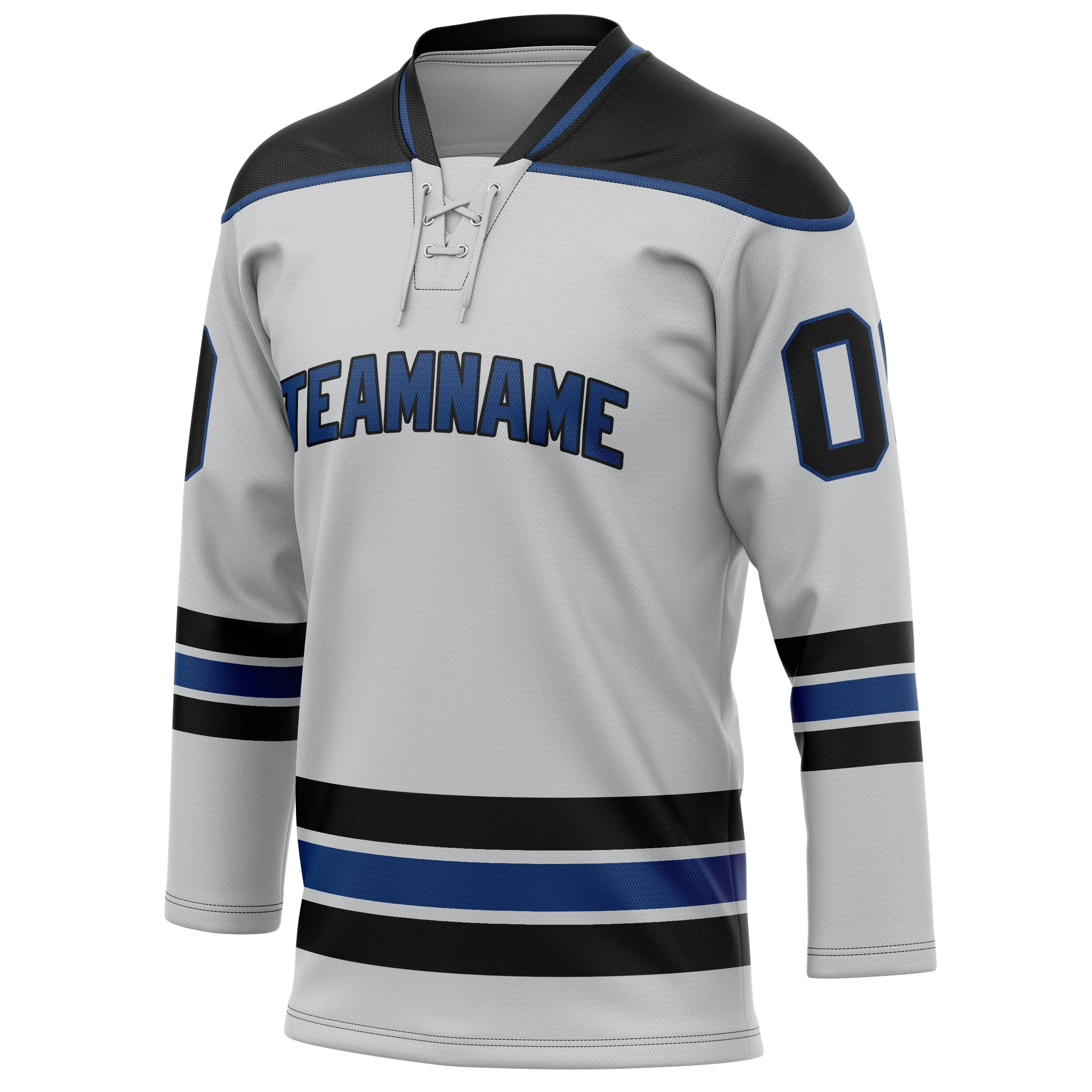 Custom Gray Black Solid Colour Hockey Jersey sold by Tailorly product image thumbnail 3