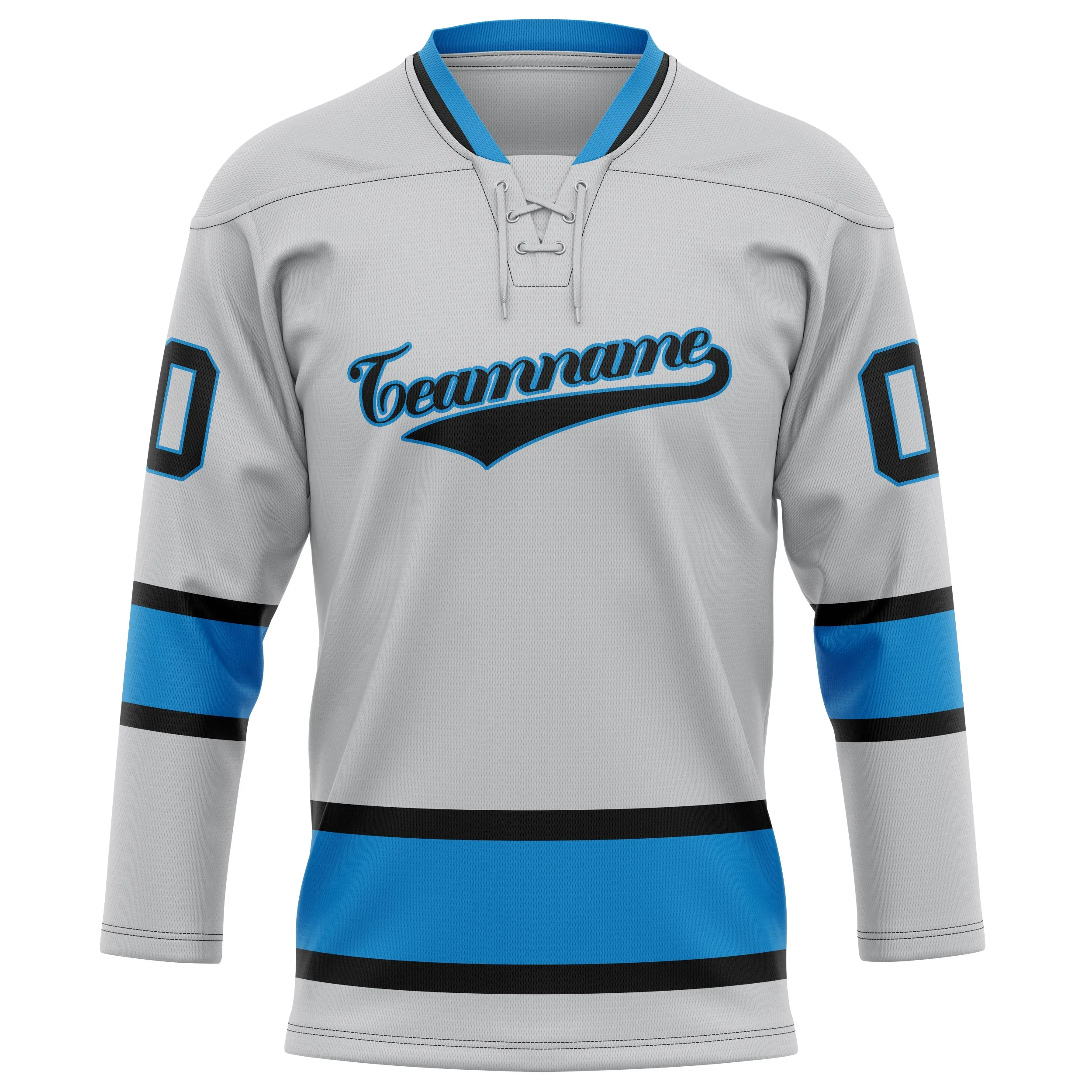 Custom Gray Blue Solid Colour Hockey Jersey sold by Tailorly product image thumbnail 2