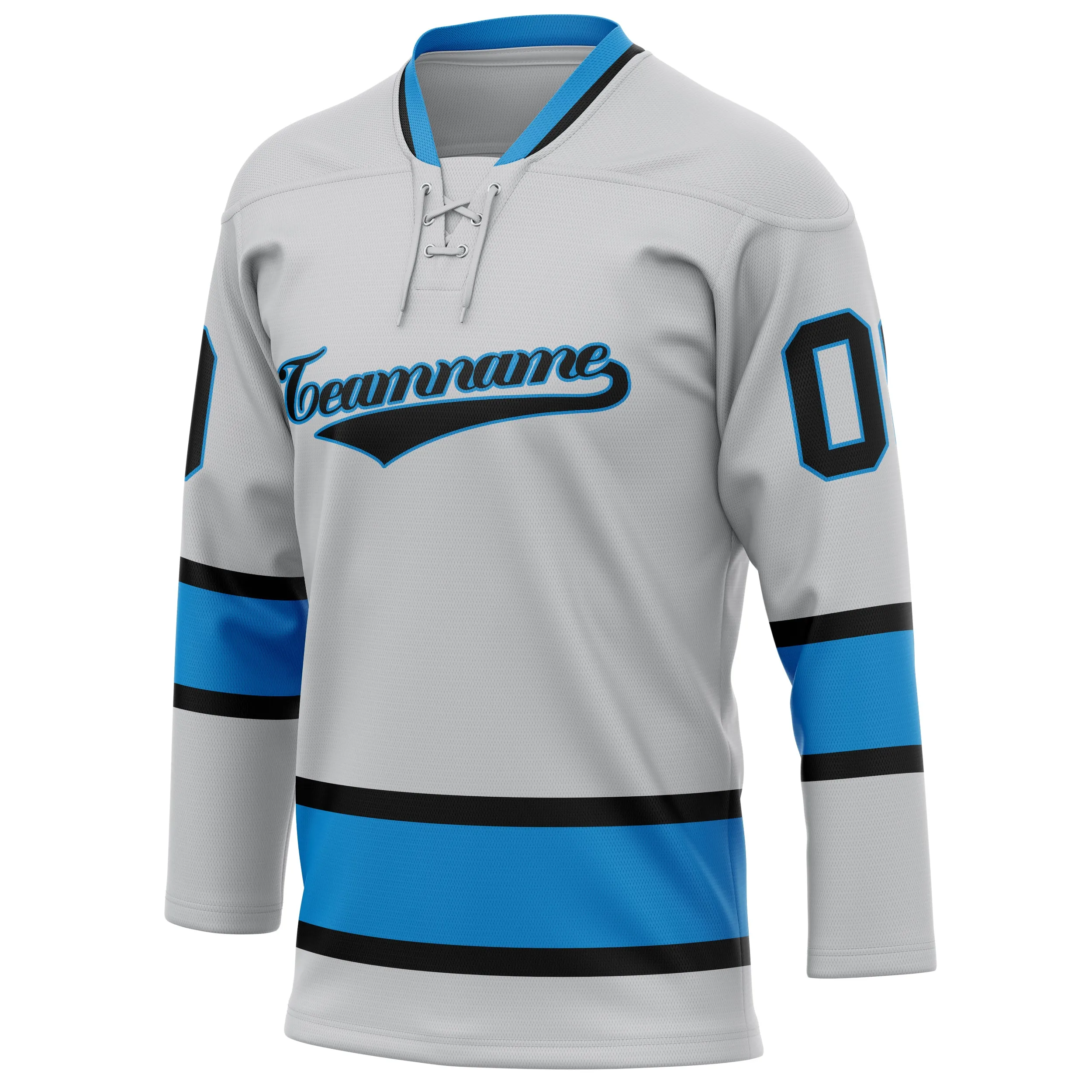 Custom Gray Blue Solid Colour Hockey Jersey sold by Tailorly product image thumbnail 3