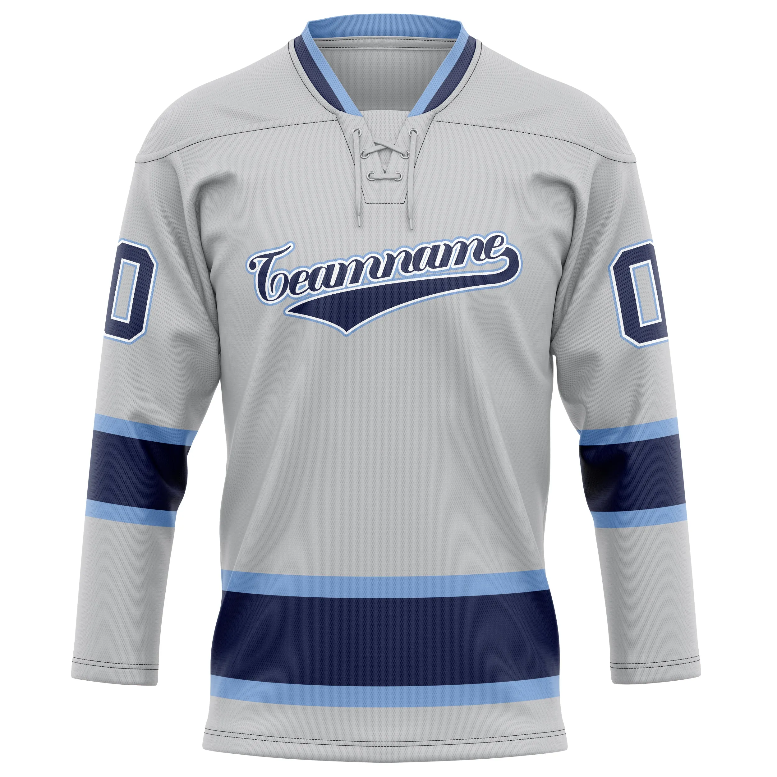 Custom Gray Navy Solid Colour Hockey Jersey sold by Tailorly product image thumbnail 2