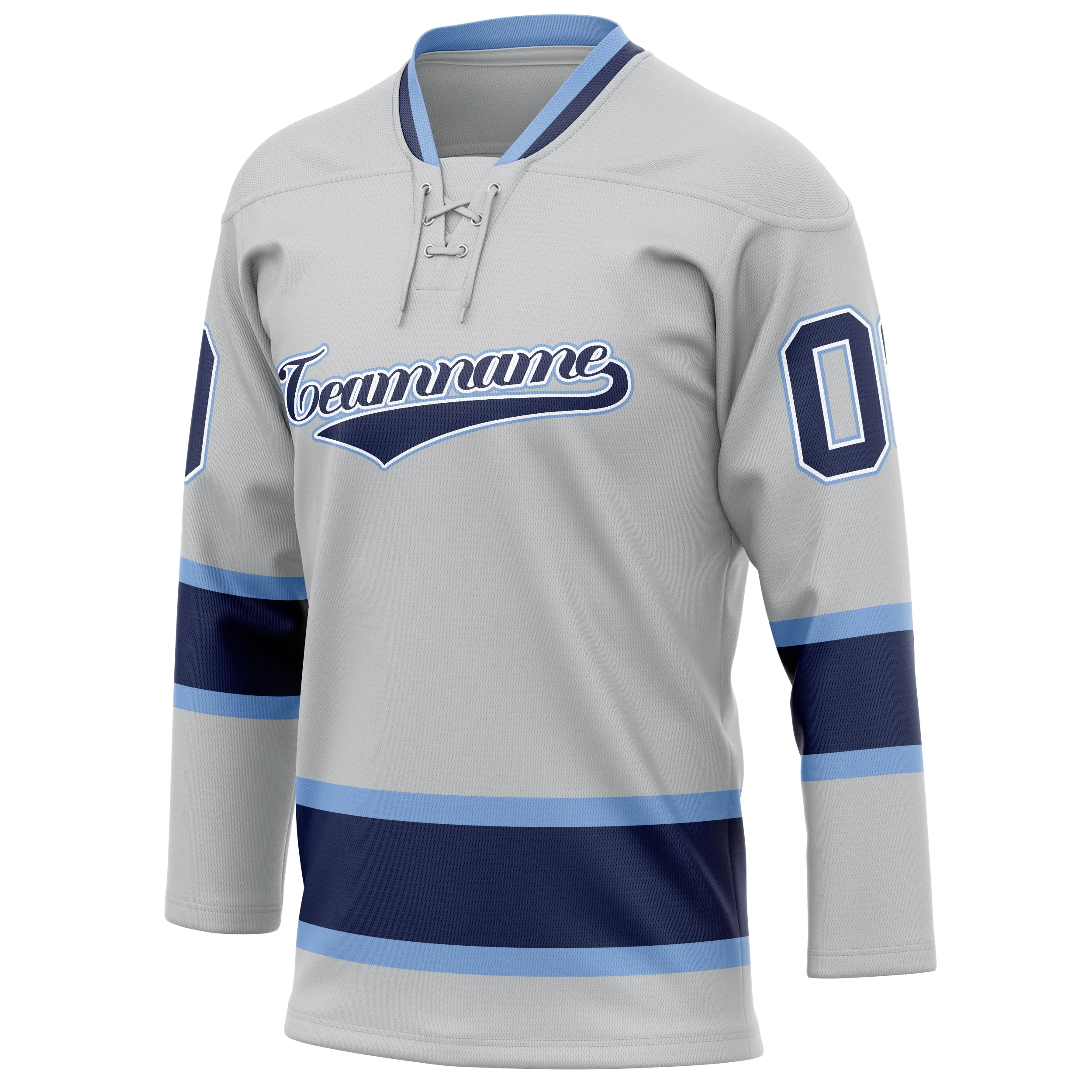 Custom Gray Navy Solid Colour Hockey Jersey sold by Tailorly product image thumbnail 3