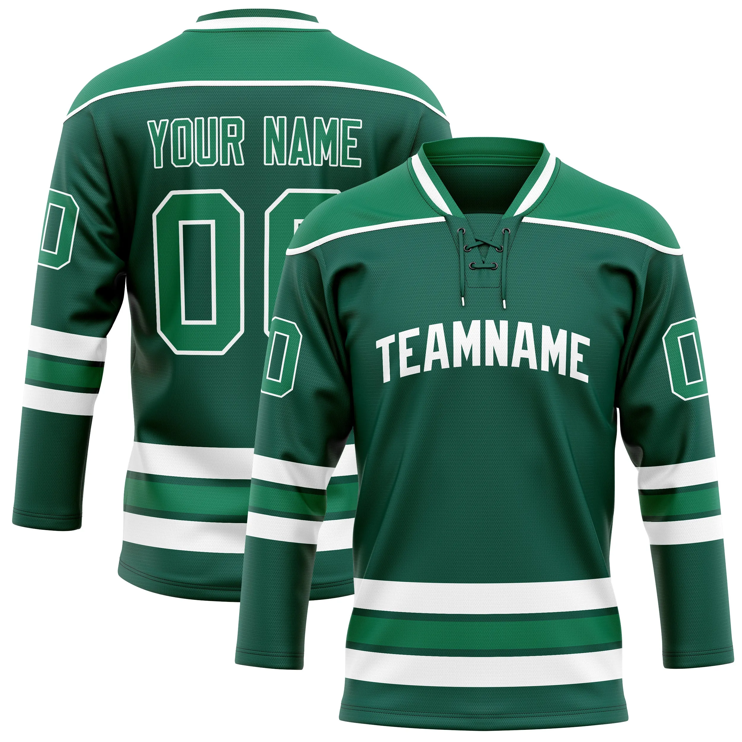 Custom Green White Solid Colour Hockey Jersey sold by Tailorly