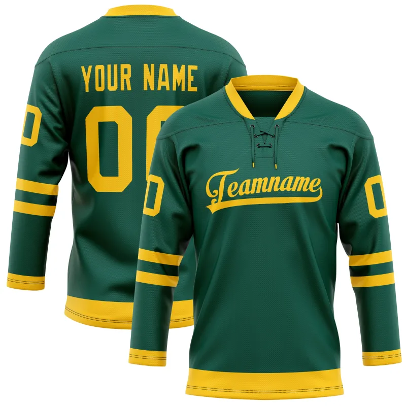 Custom Green Gold Solid Colour Hockey Jersey sold by Tailorly
