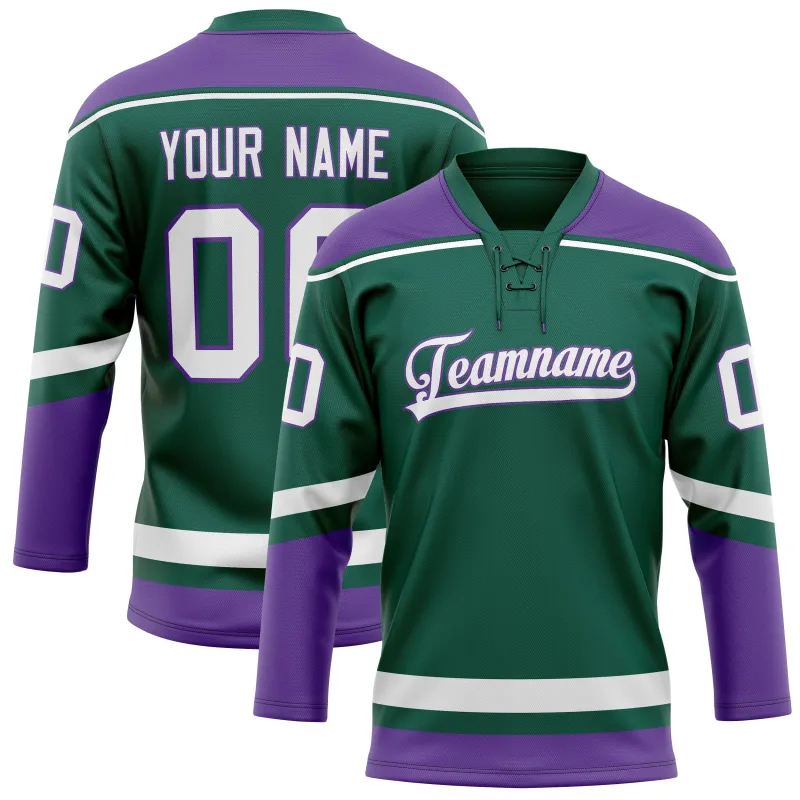 Custom Green Purple Solid Colour Hockey Jersey sold by Tailorly