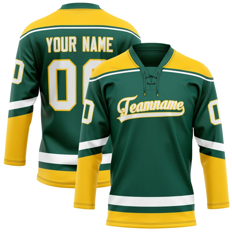 Custom Green Gold Solid Colour Hockey Jersey sold by Tailorly