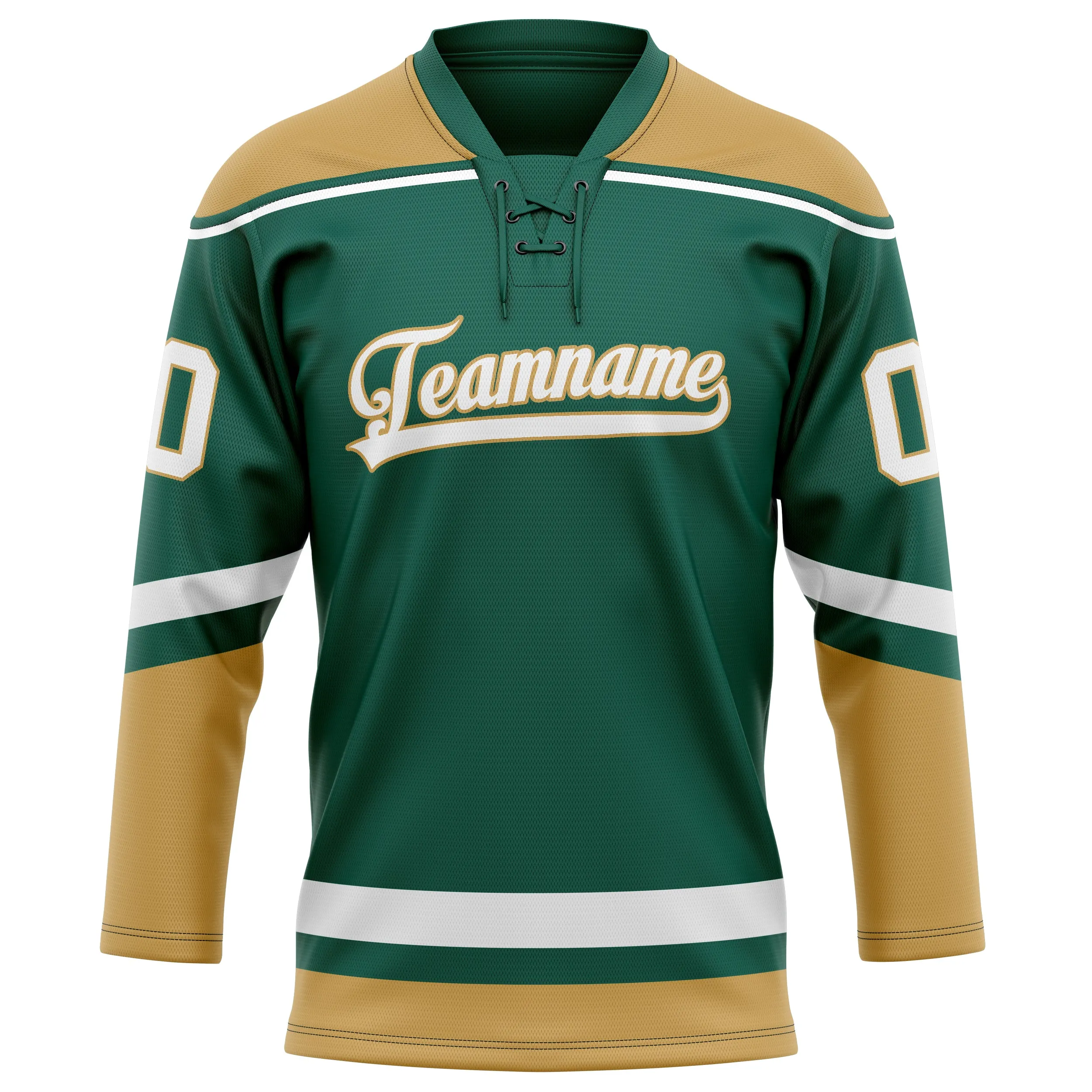 Custom Green Old Gold Solid Colour Hockey Jersey sold by Tailorly product image thumbnail 2